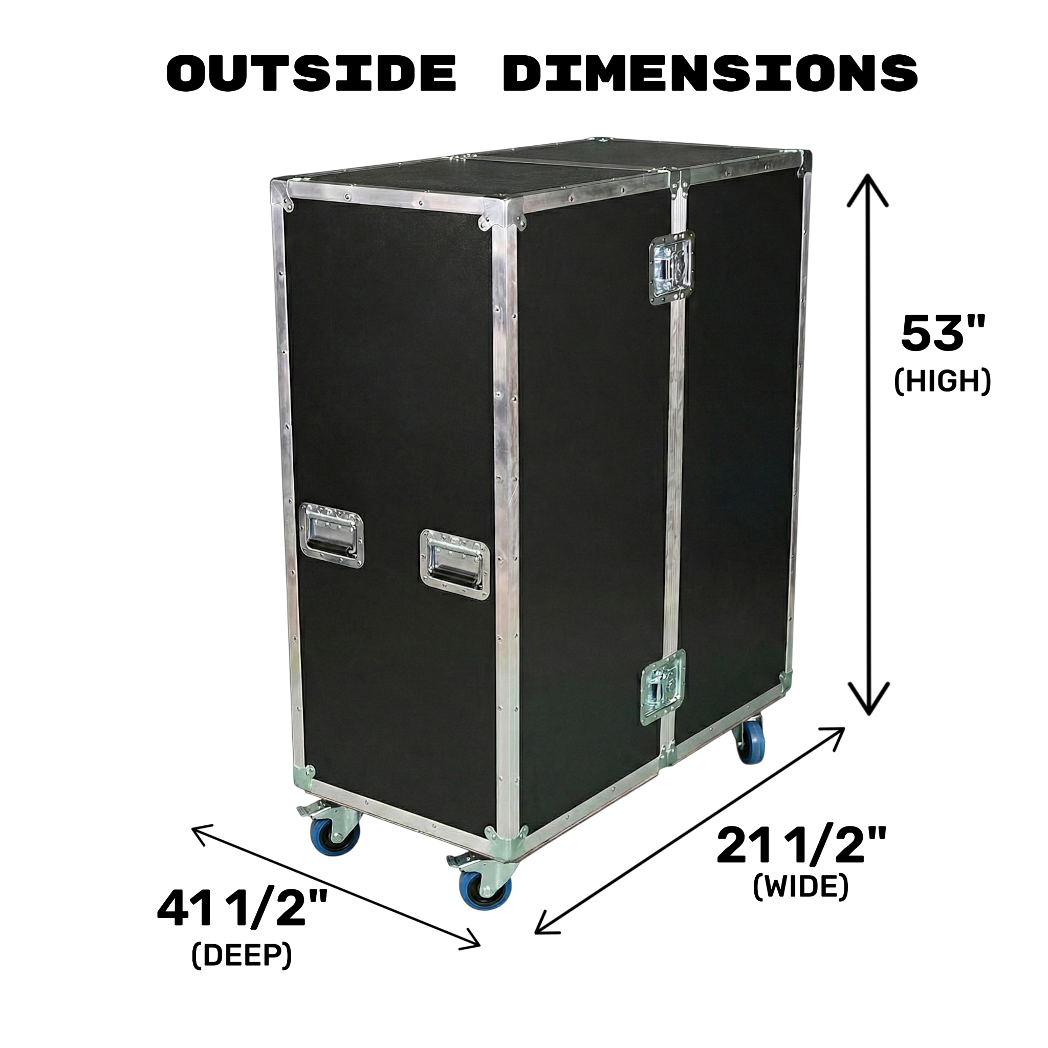 2-Sided Heavy Duty ATA Drum Case with Adjustable Shelves – 20x20x46