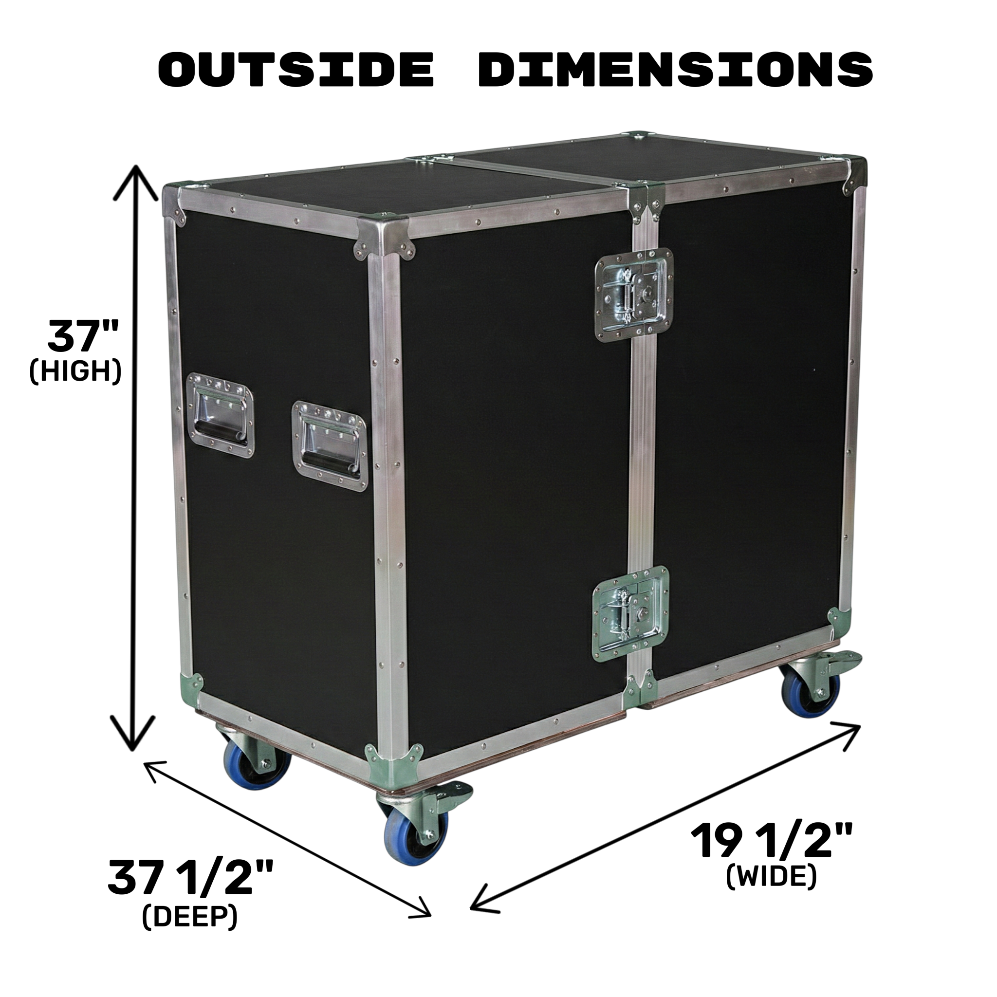 2-Sided Heavy Duty ATA Drum Case with Adjustable Shelves – 18x18x30