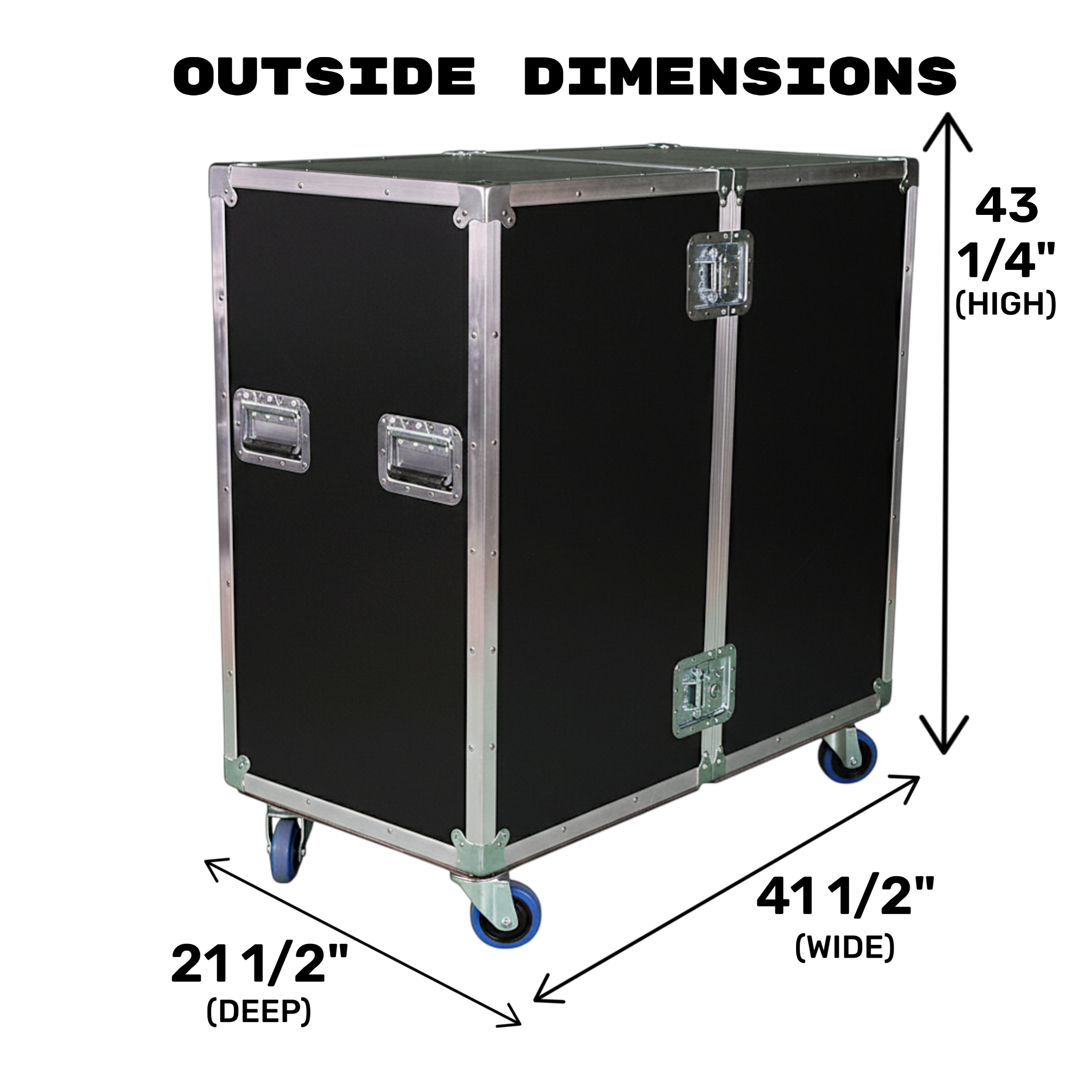 2-Sided Heavy Duty ATA Drum Case with Adjustable Shelves – 20x20x36