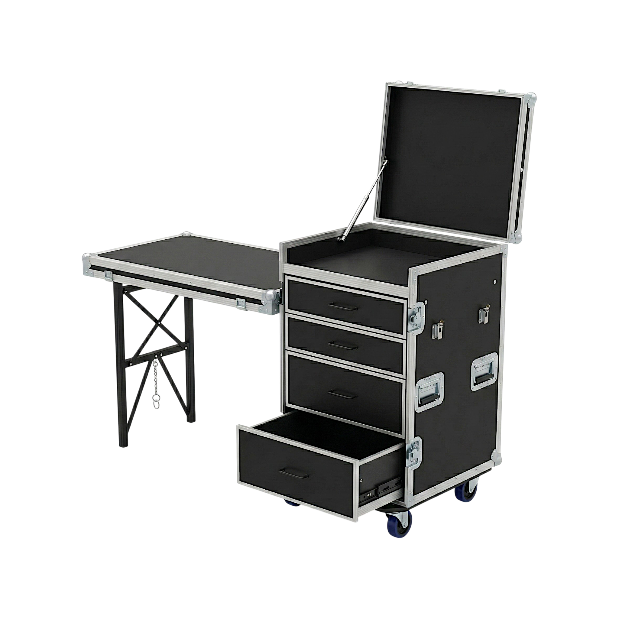 4 Drawer ATA Workstation With Flip-Up Top Lid