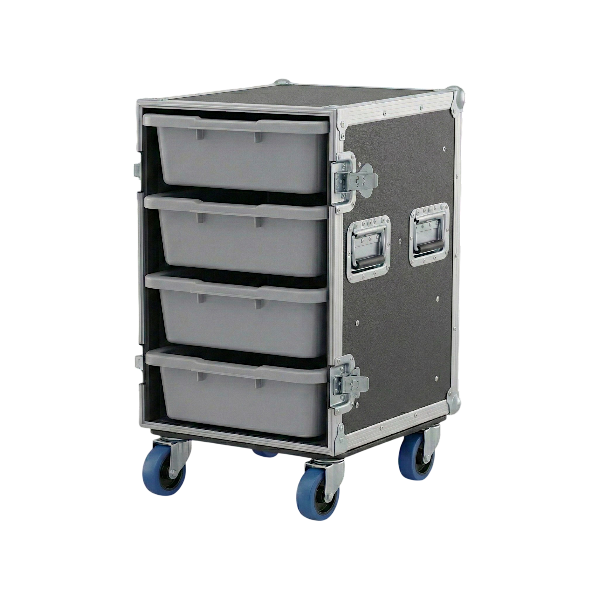 4 Large Tub Drawer ATA Case 3/8" Ply With Wheels