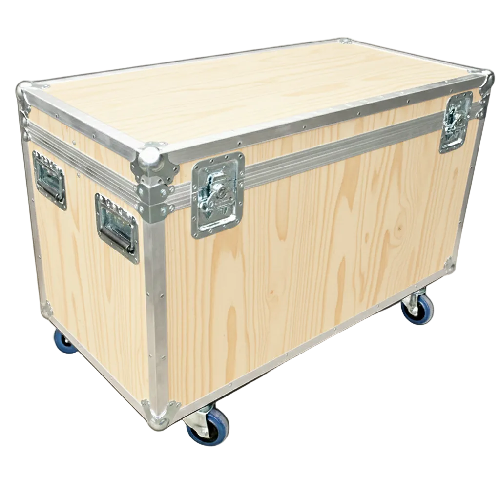 44" x 22" Extra-High ATA Cable Trunk with Wheels and 3 Compartments
