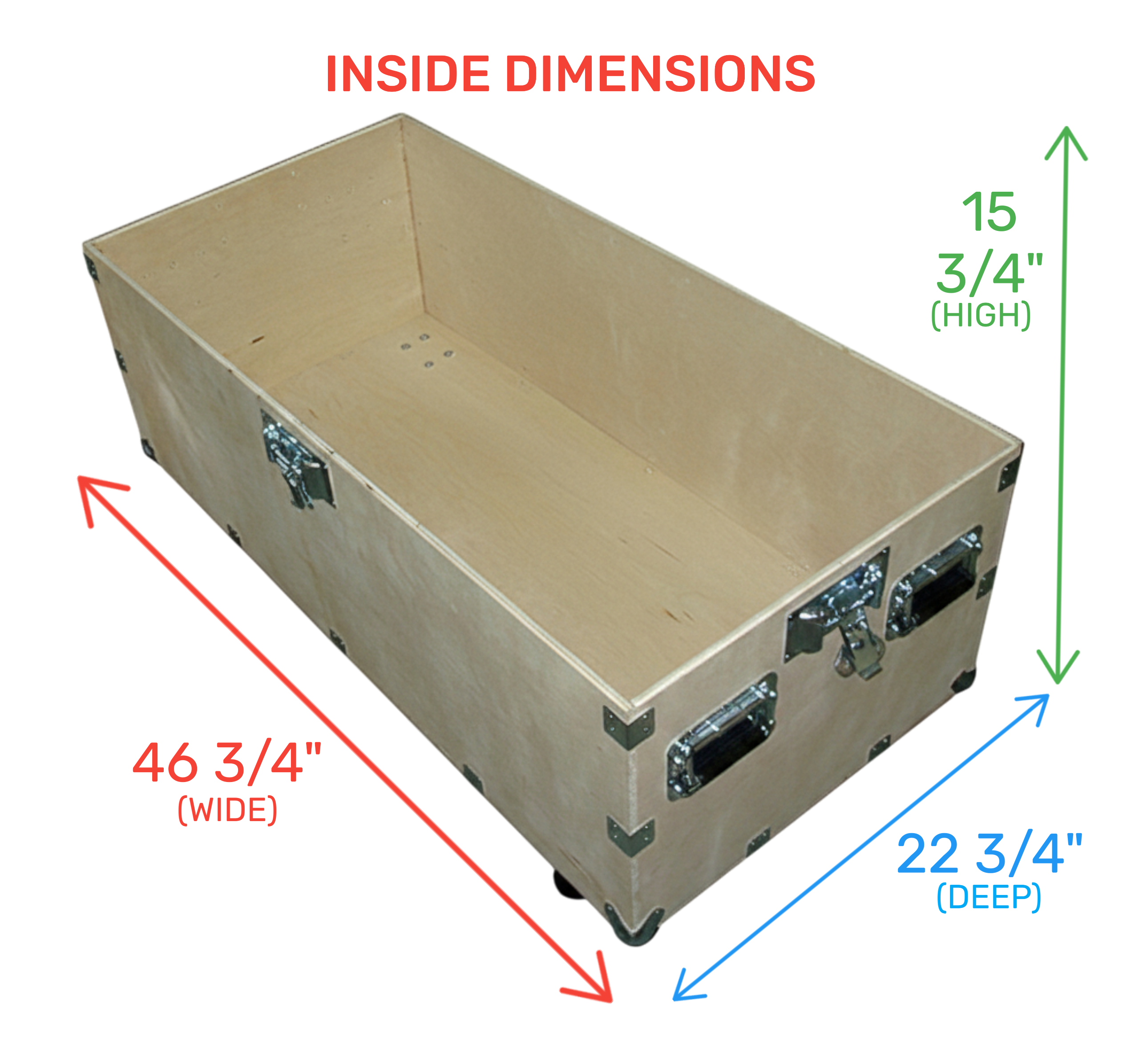 48" Heavy Duty 1/2" Ply Crate Style Trunk Cases – 4-Pc Stackable Set