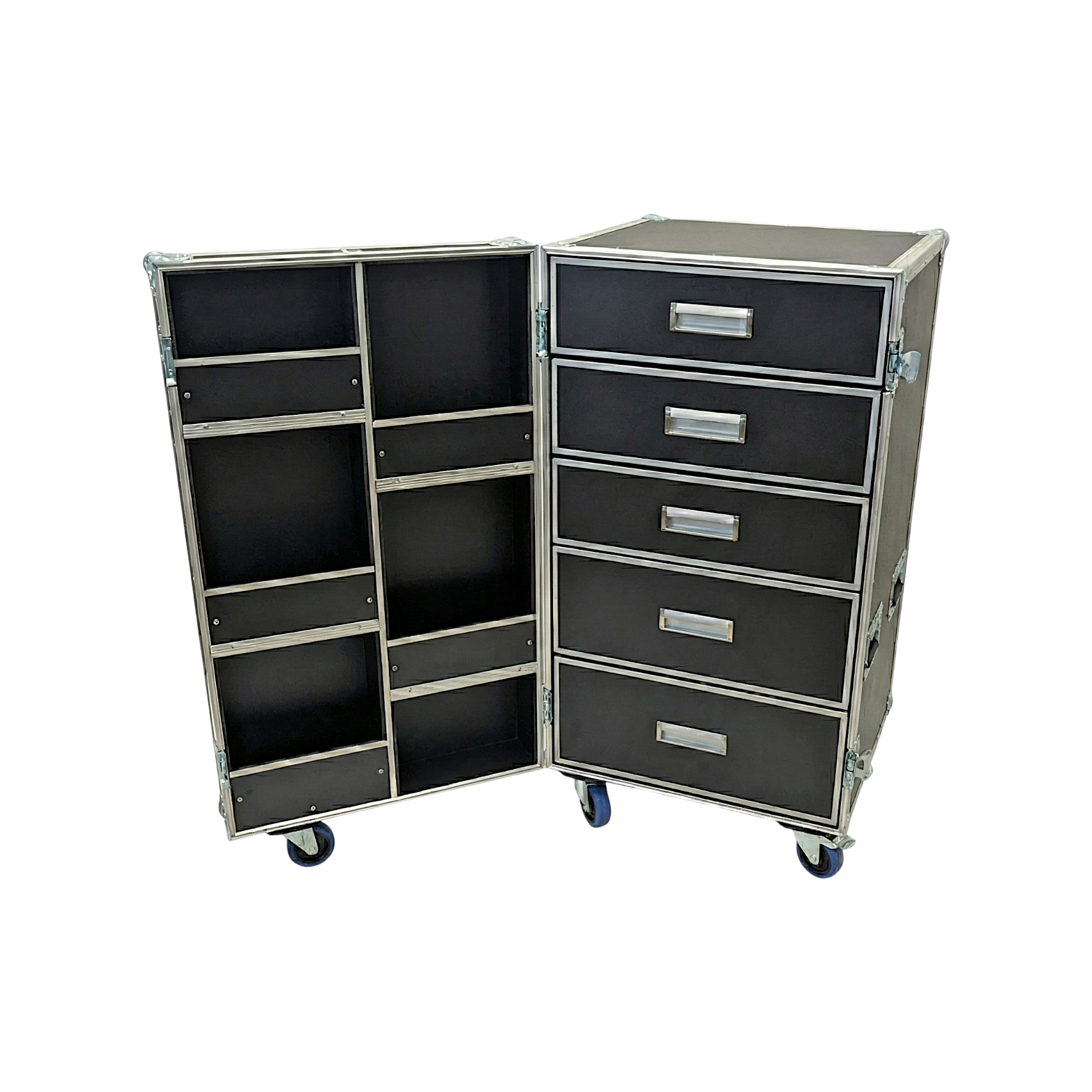 5 Drawer ATA Work Case With Door Shelving