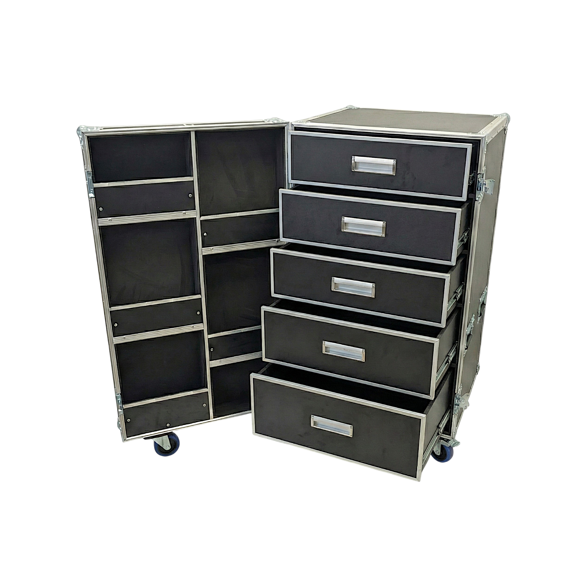 5 Drawer ATA Work Case With Door Shelving