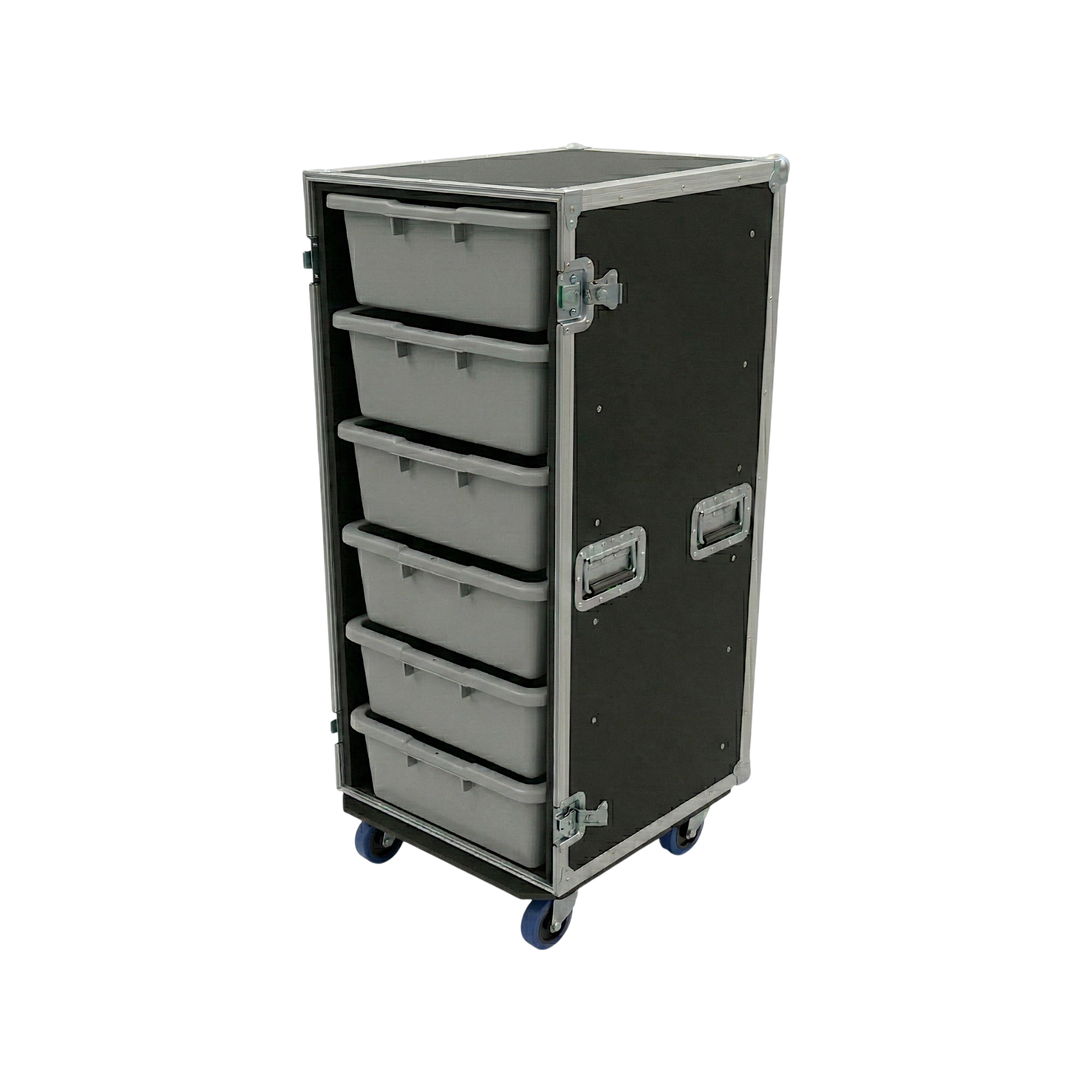 6 Large Tub Drawer ATA Case 3/8" Ply With Lid Table & Wheels