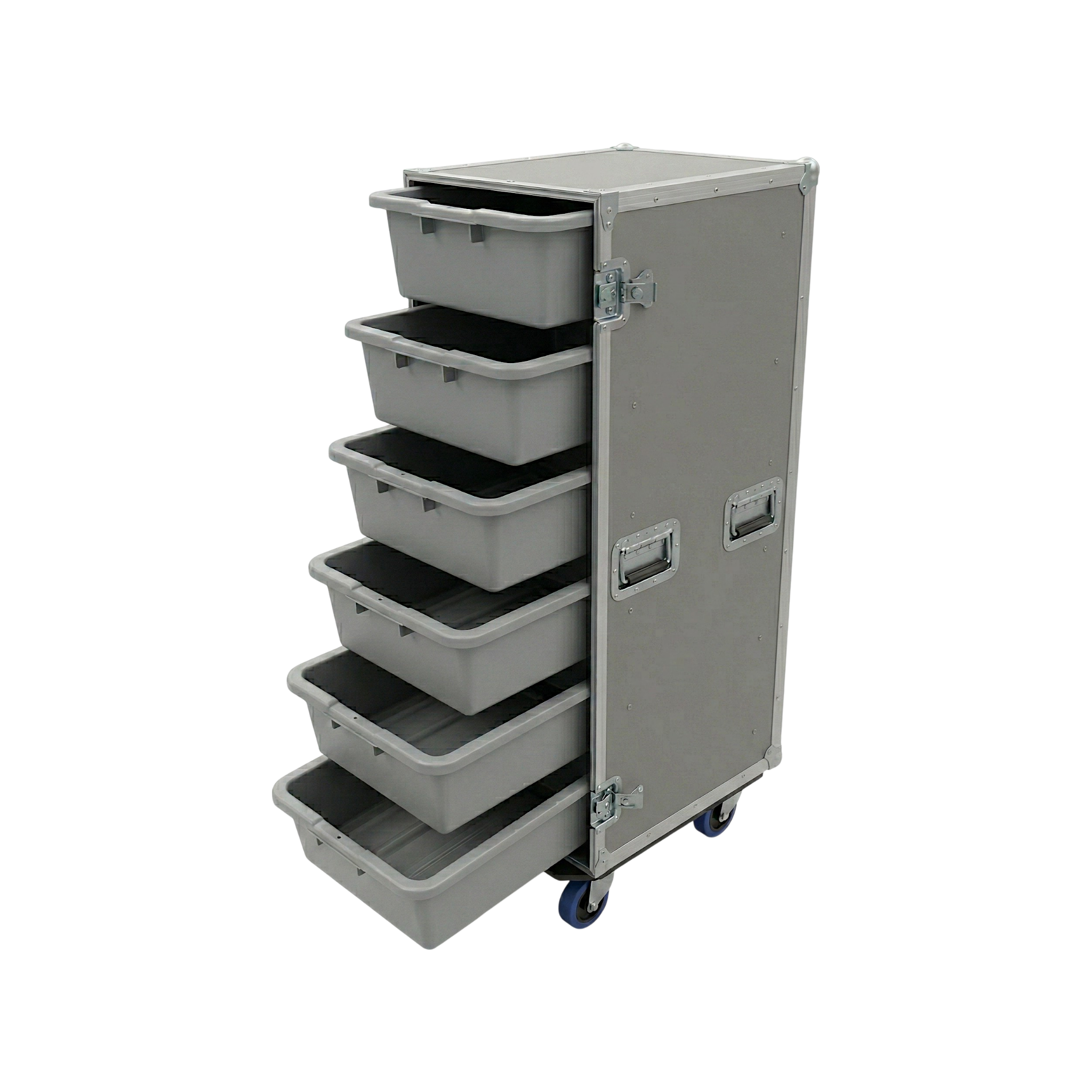 6 Large Tub Drawer ATA Case 3/8" Ply With Lid Table & Wheels