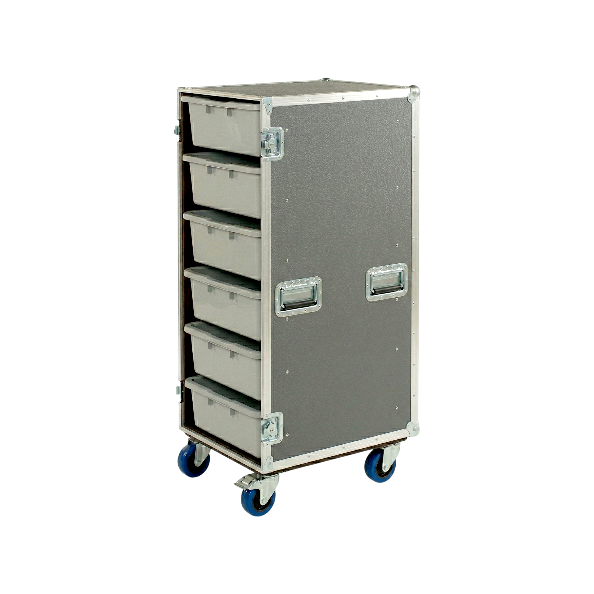 6 Large Tub Drawer ATA Case 3/8" Ply With Wheels