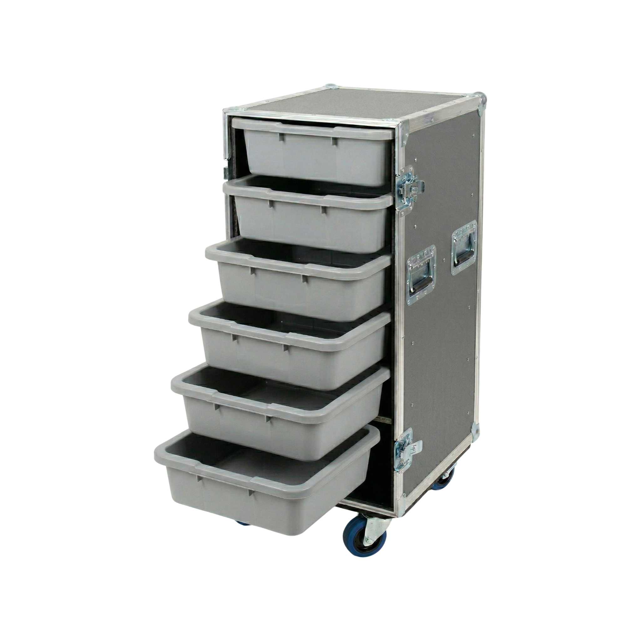 6 Small Tub Drawer ATA Case 3/8" Ply With Lid Table & Wheels