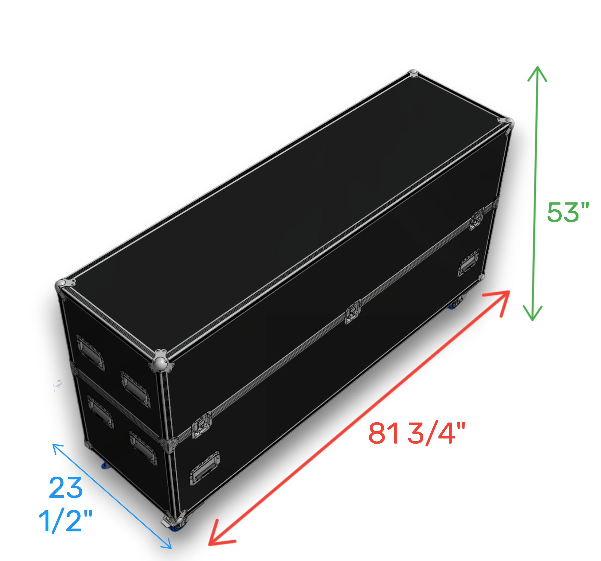 Adjustable Heavy-Duty 60"-85" 2-Screen TV Road Case