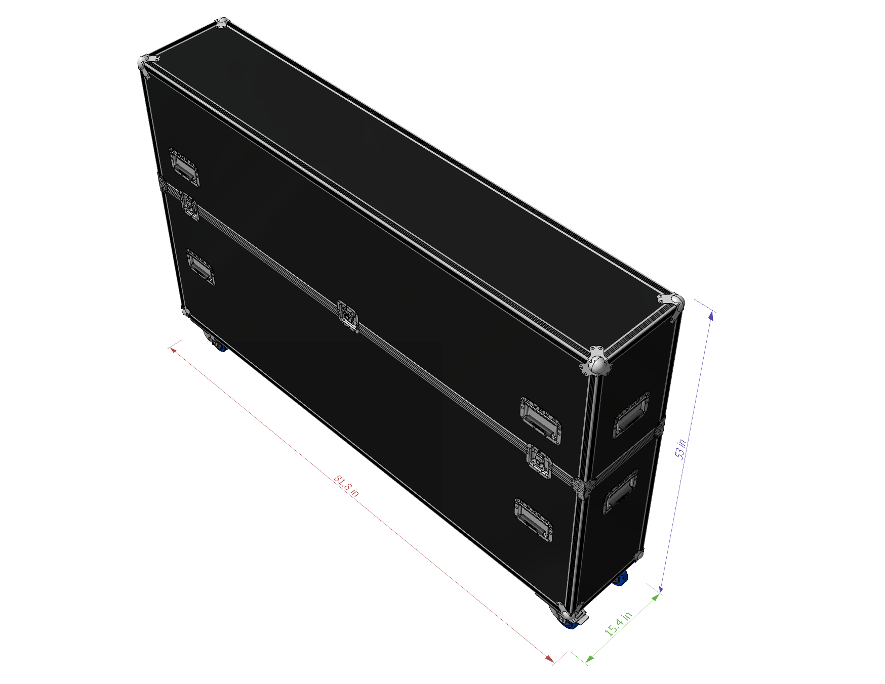 Adjustable Heavy-Duty 60"-85" LCD, LED & Plasma TV Road Case