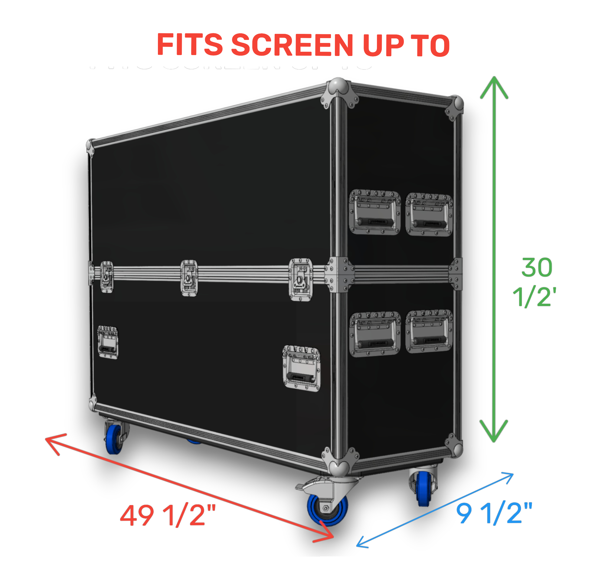 Adjustable Heavy-Duty 32"-55" 2-Screen ATA TV Road Case