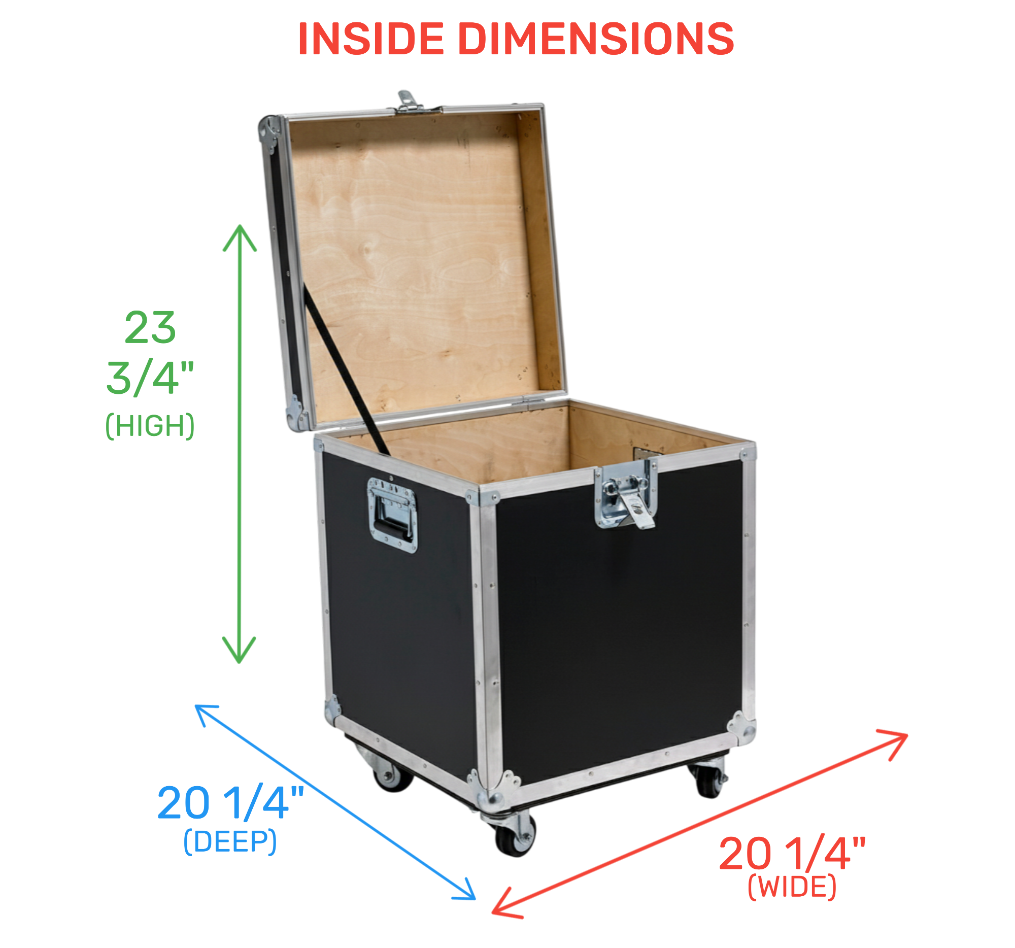 22" x 22" Cable Cube ATA Trunk 25" High with Wheels