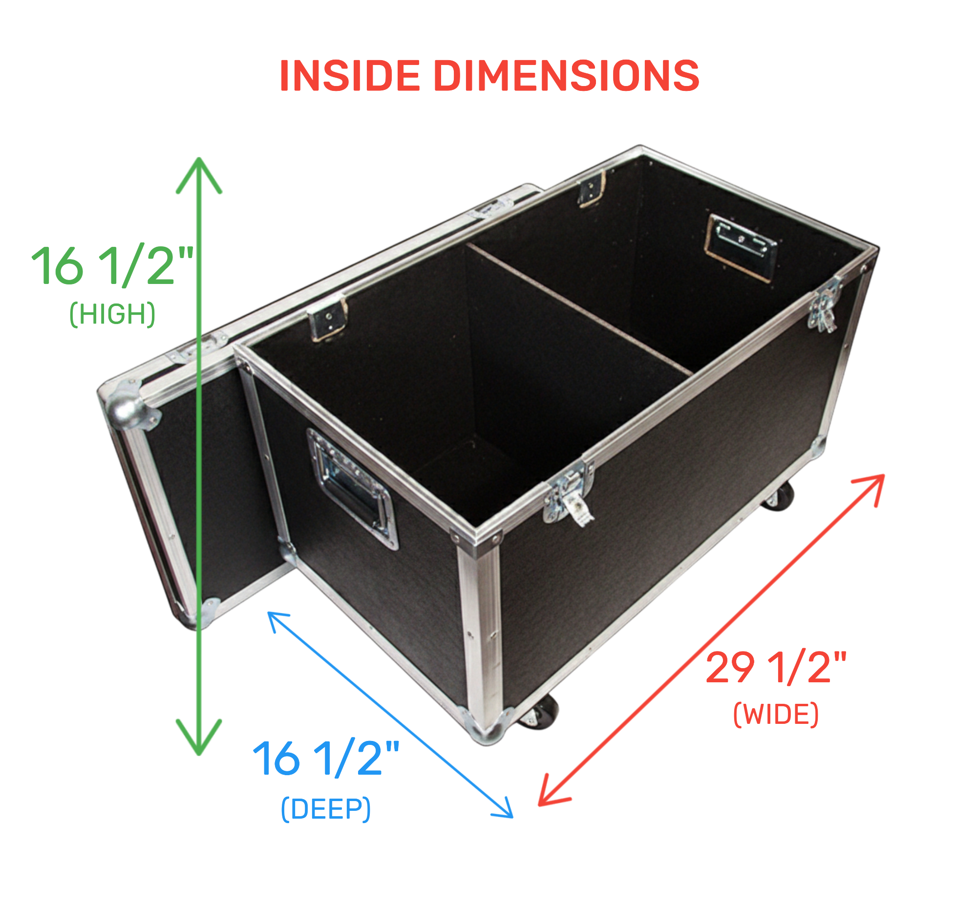 29 1/2"x16 1/2"x16 1/2" ATA Equipment & Supply Trunk with Wheels