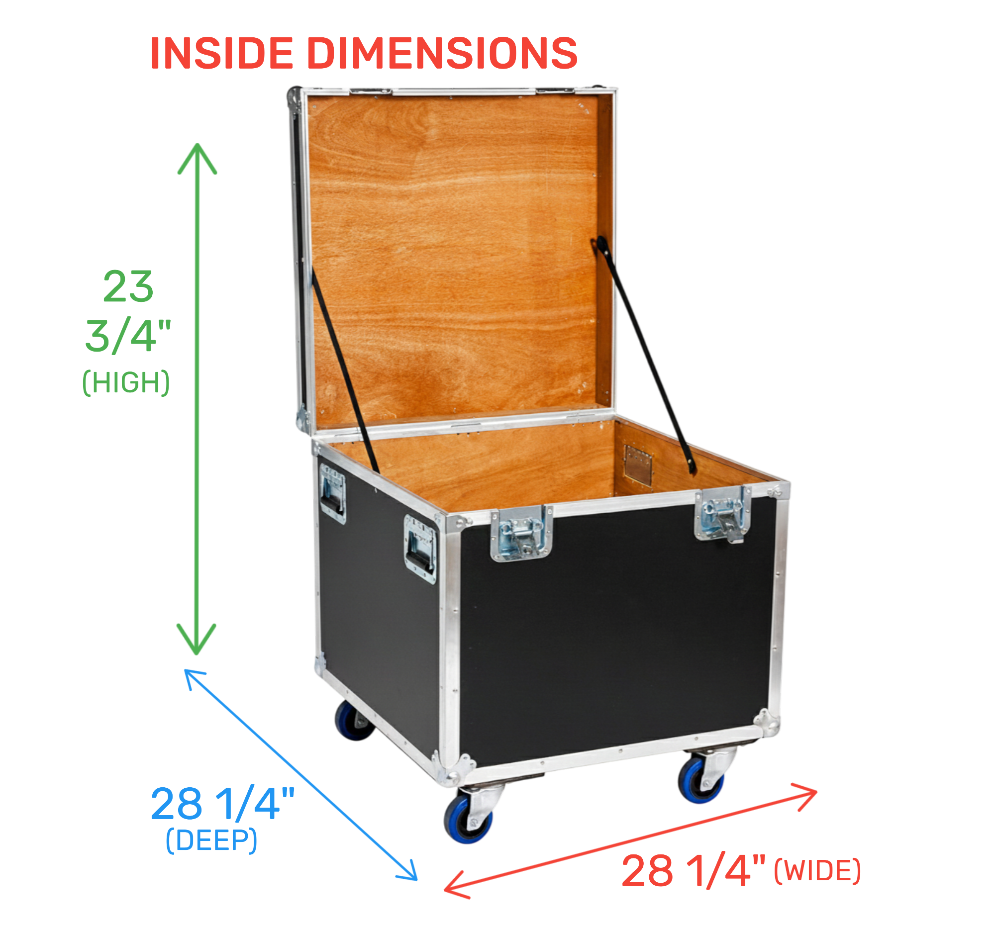 30" x 30" Extra High ATA Road Case Cable Trunk with Wheels