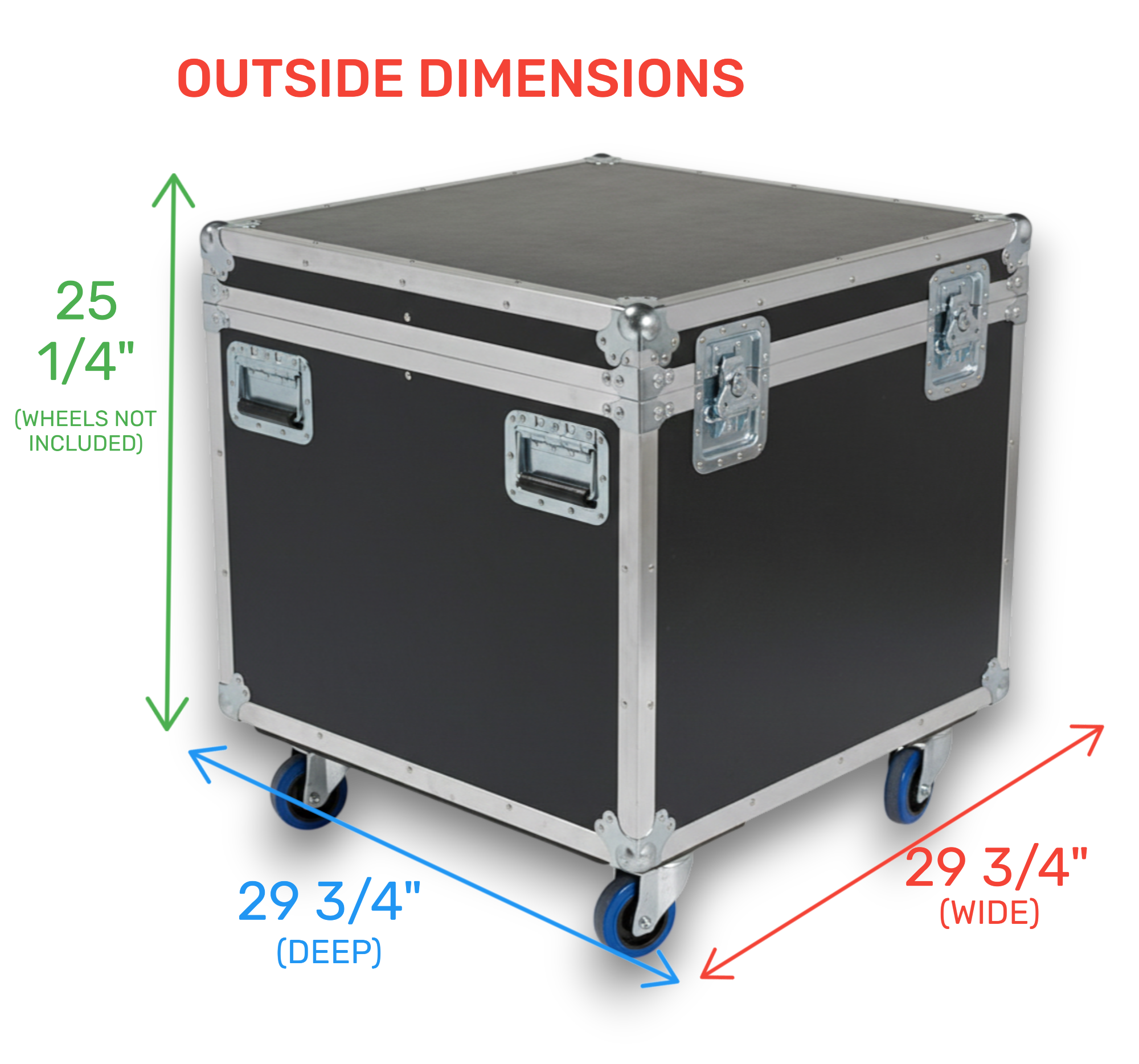 30" x 30" Extra High ATA Road Case Cable Trunk with Wheels