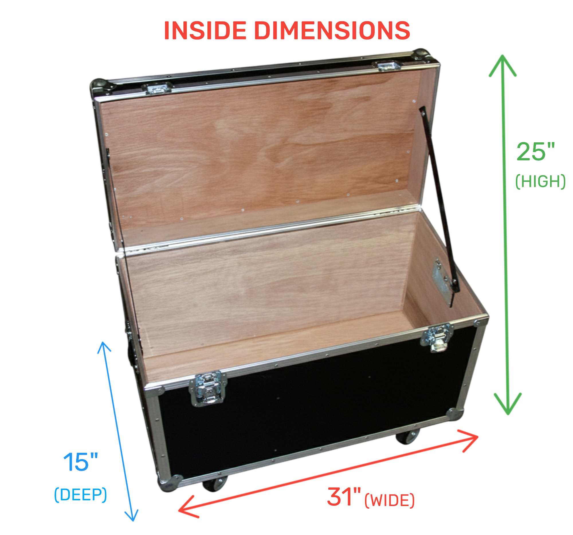 Medium Duty 1/4" ATA Supply Trunk with Wheels – 12 Colors