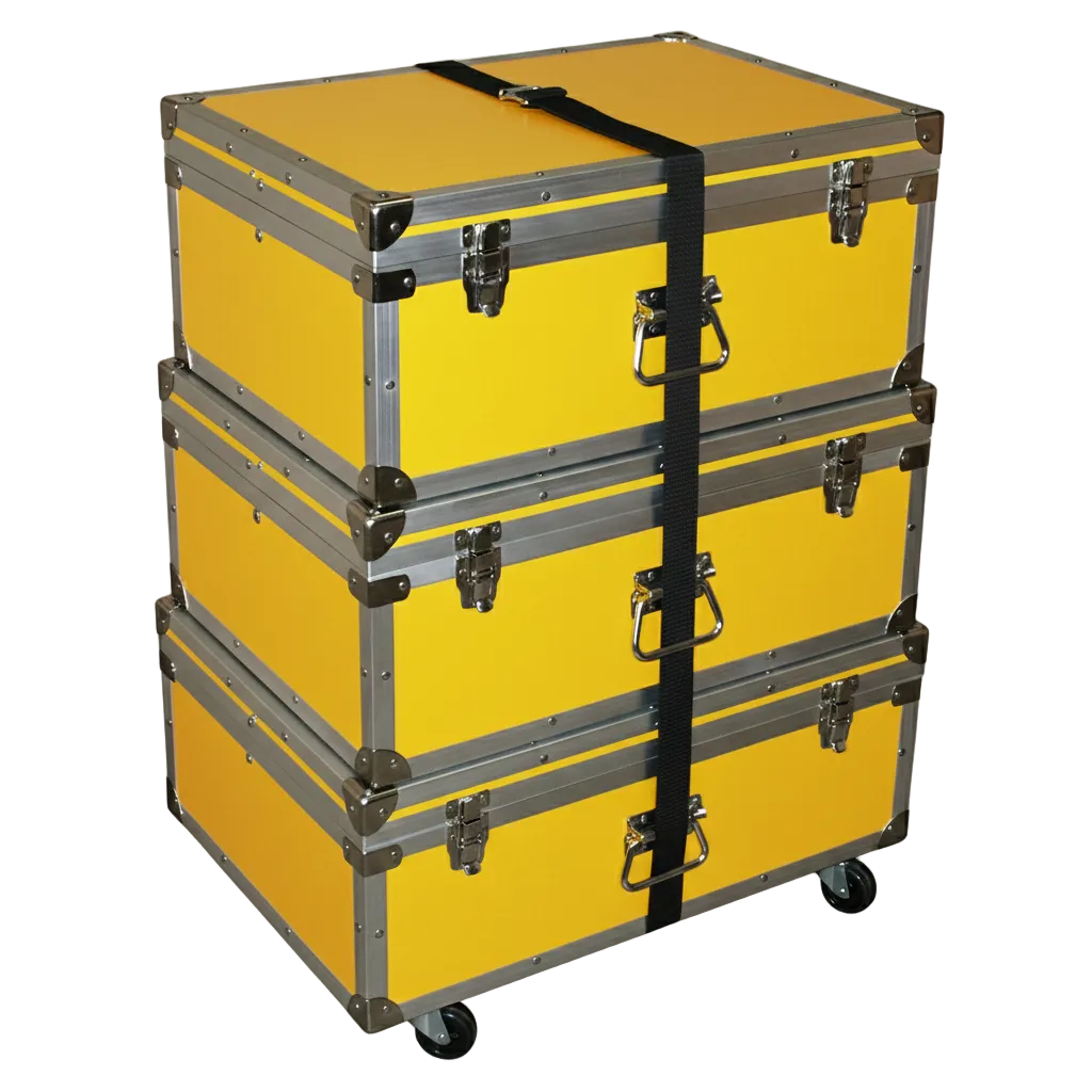 1/4" ATA Triple Accessory Case Rolling Stack – Multi-Color