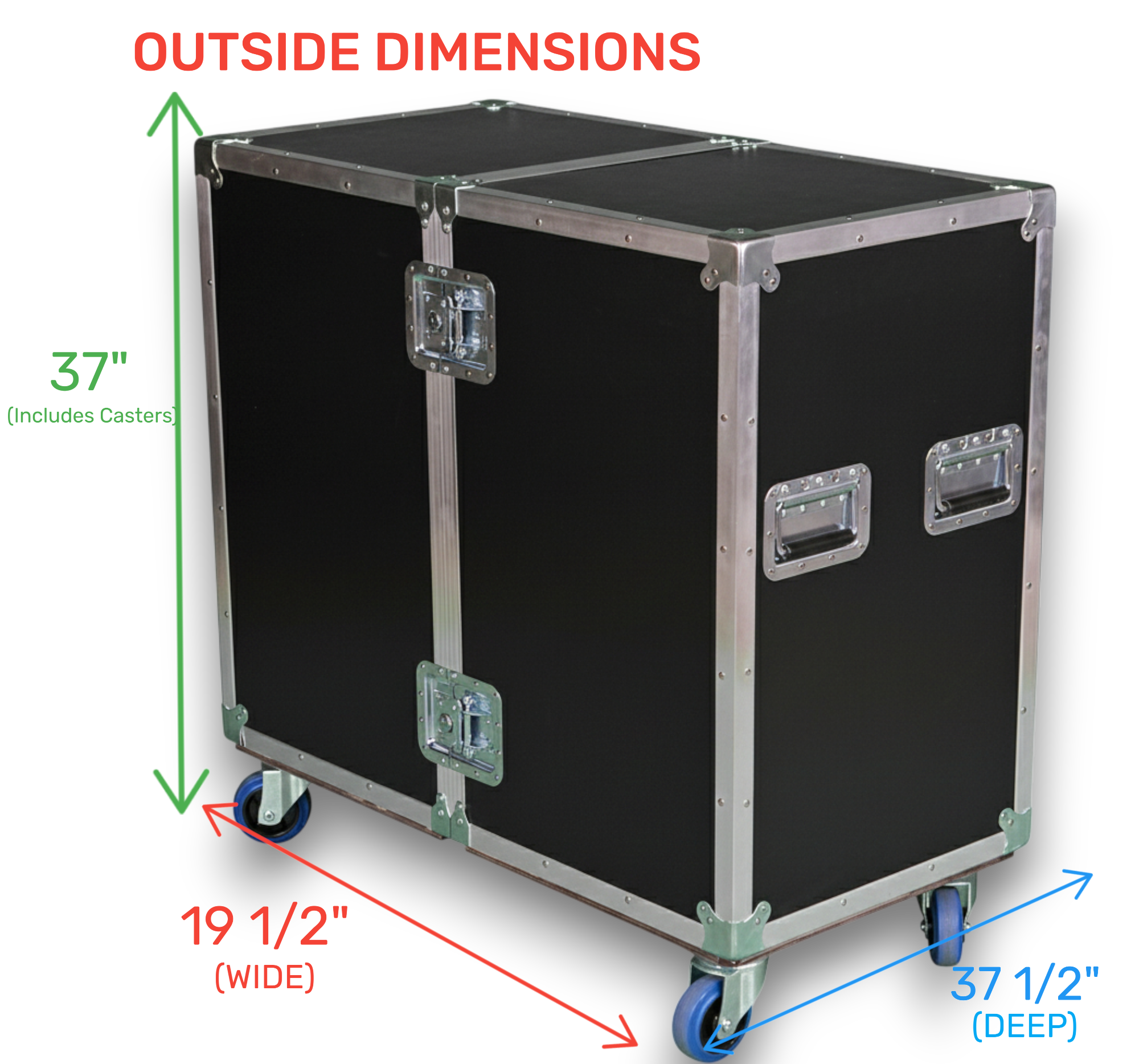 2-Sided 18x18x30 Utility Trunk Case with Adjustable Shelves
