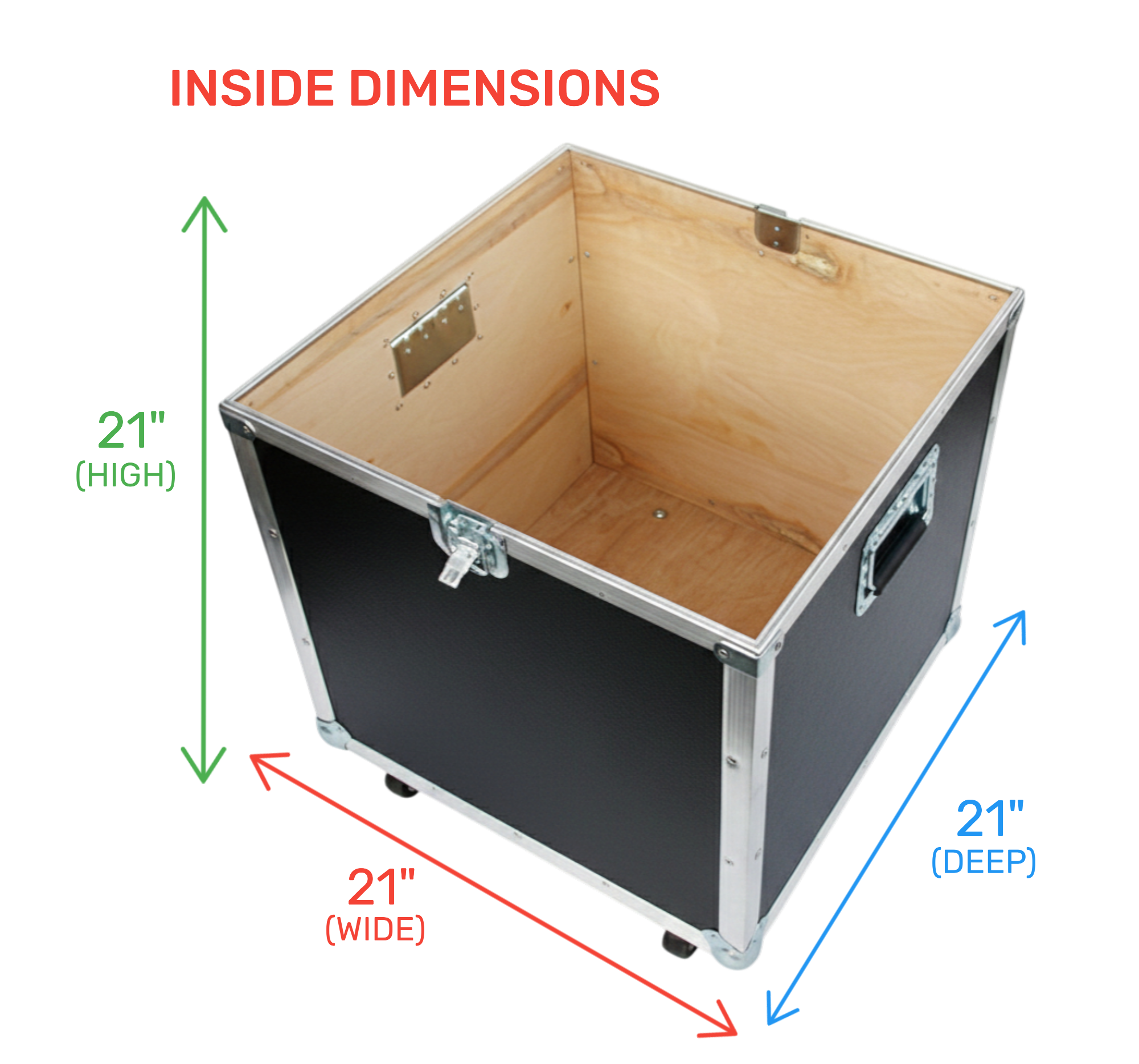 Stackable 21x21x21 ATA Utility Trunk Case with Wheels