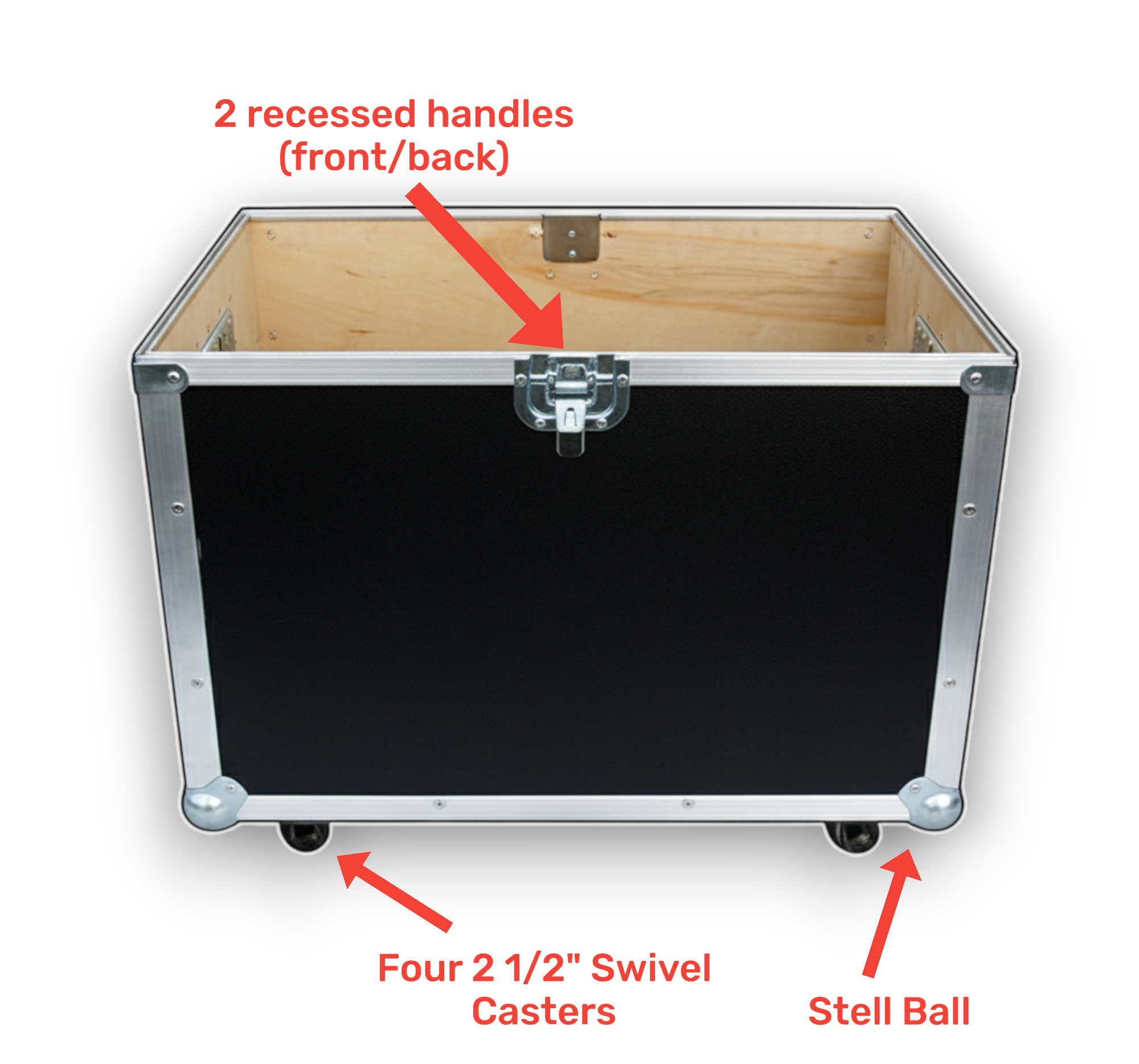 Stackable 23x15x17 ATA Utility Trunk Case with Wheels