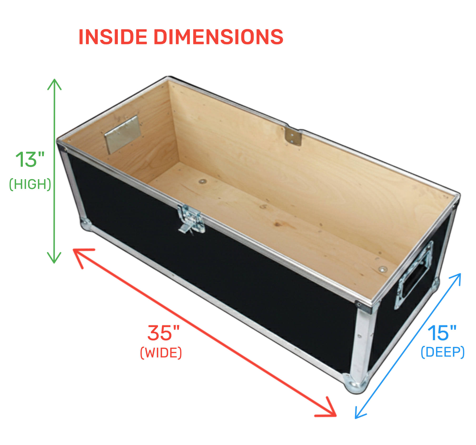 Stackable 35x15x13 ATA Utility Trunk Case with Wheels