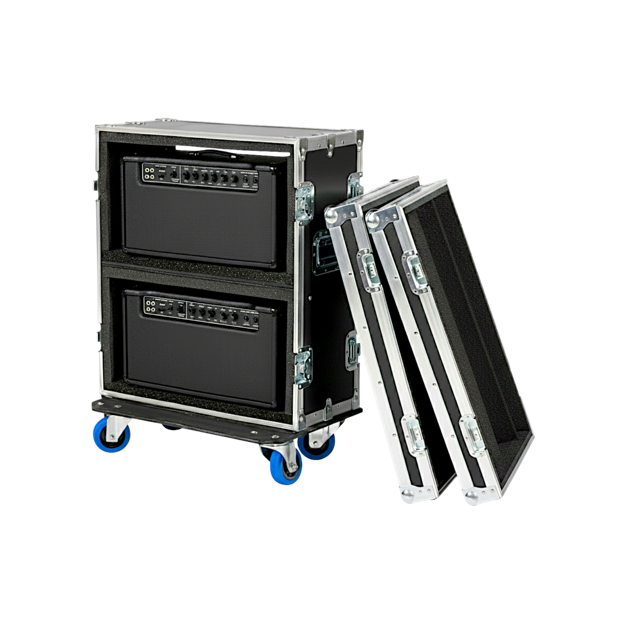 Custom Dual Amp Head ATA Road Case With Wheels
