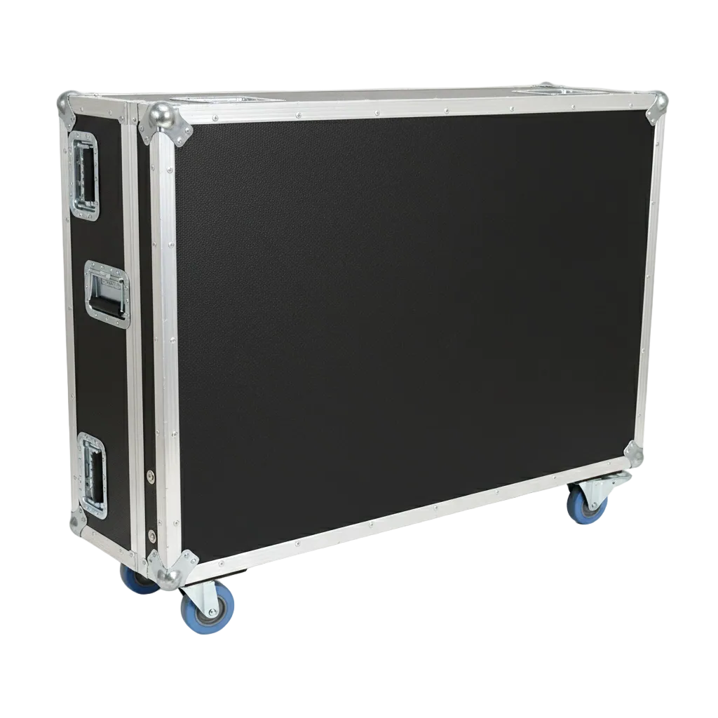 Custom Extra Large Mixer Road Case 45"–60" with Doghouse and Wheels