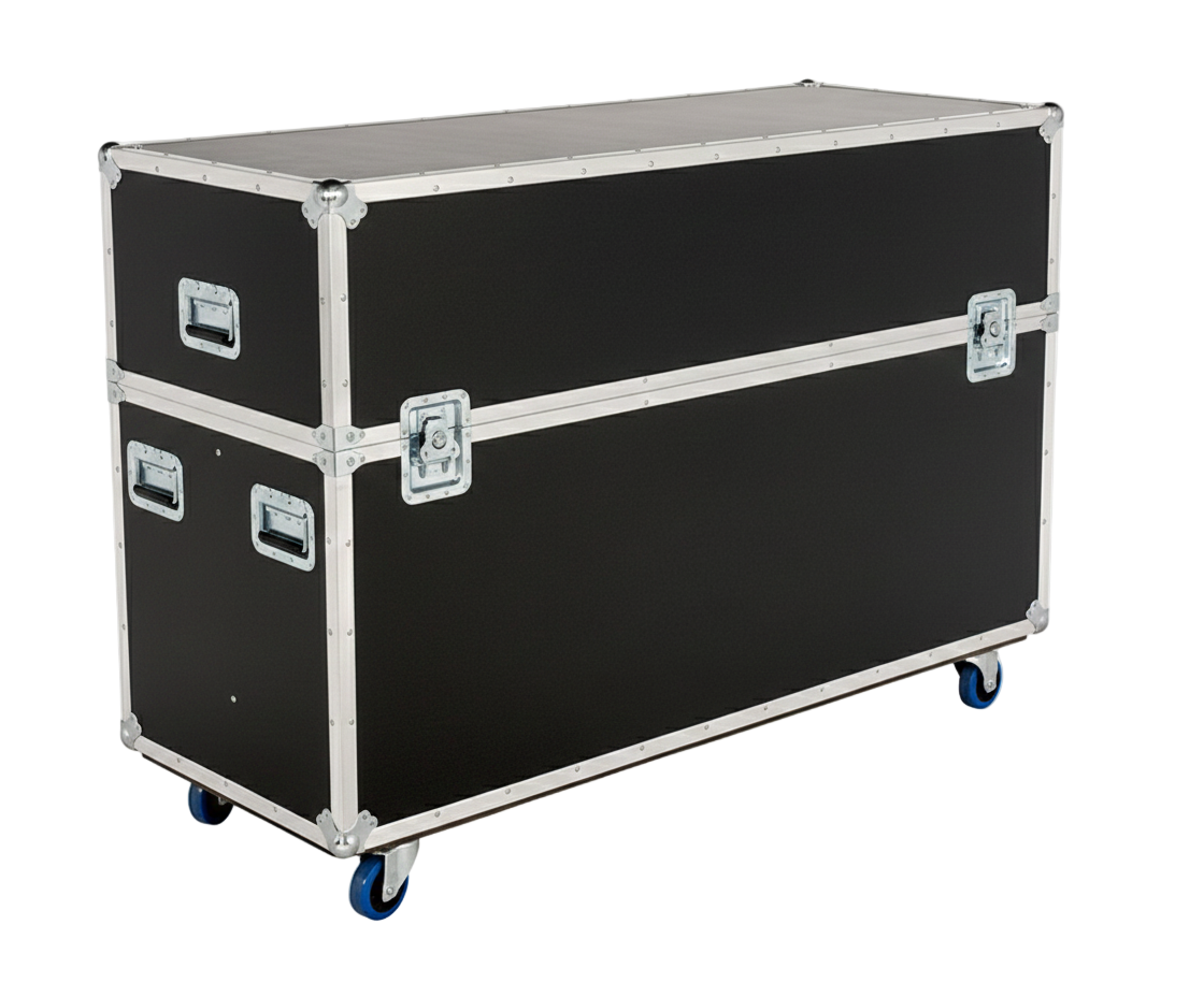 Custom Heavy-Duty 2-Screen 61"-70" LCD/LED Flat Screen TV ATA Case