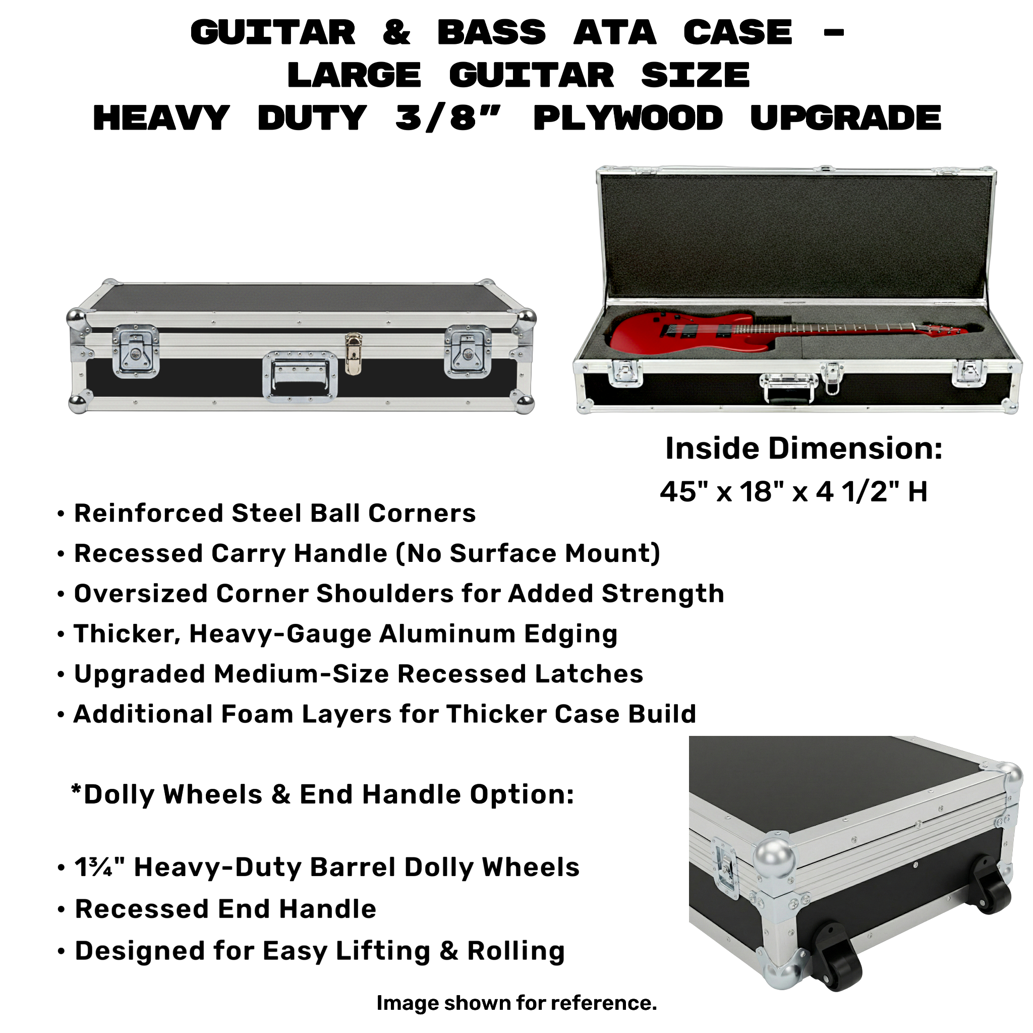 Guitar & Bass ATA Case – 1/4" or 3/8" Plywood with Uncut Foam Layers