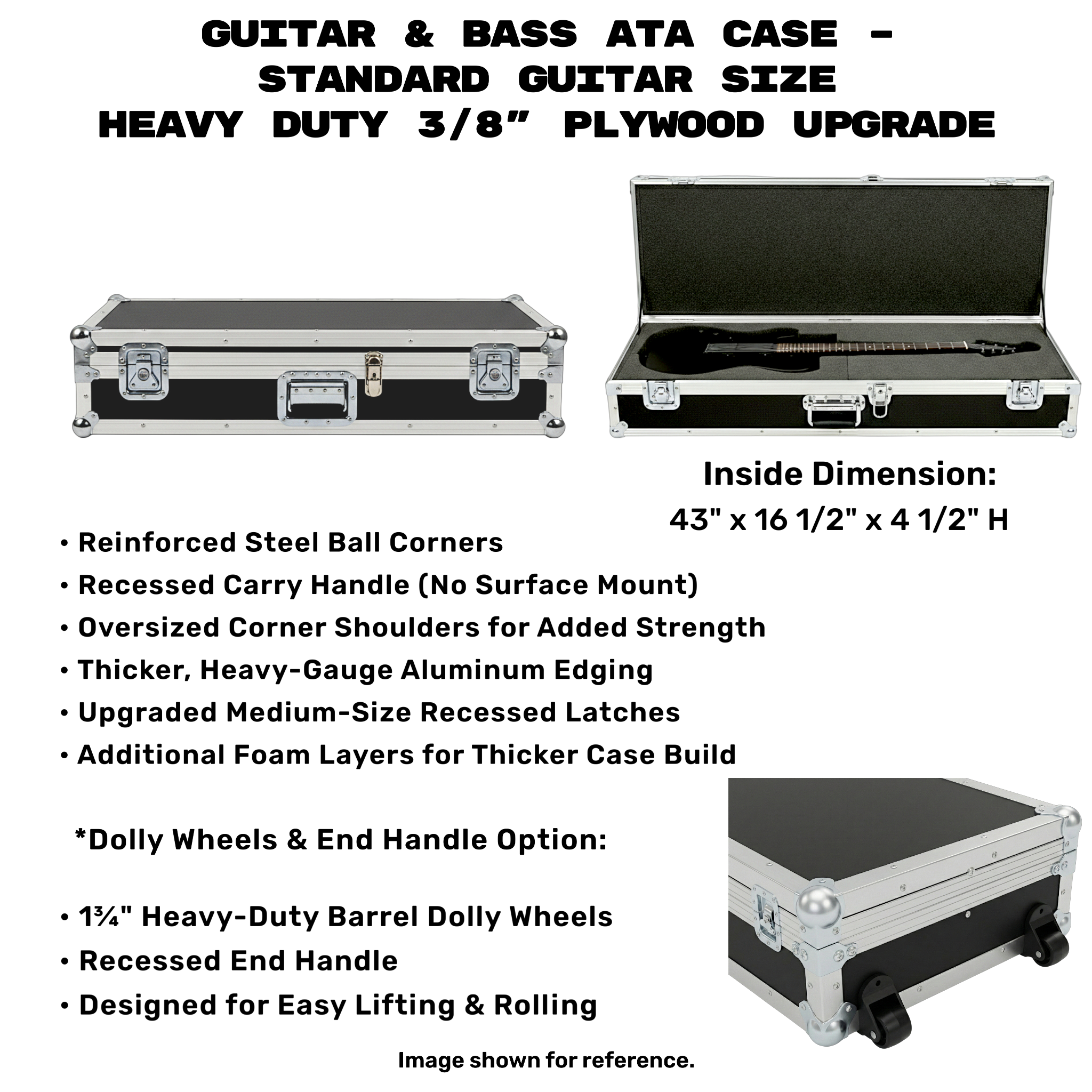 Guitar & Bass ATA Case – 1/4" or 3/8" Plywood with Uncut Foam Layers