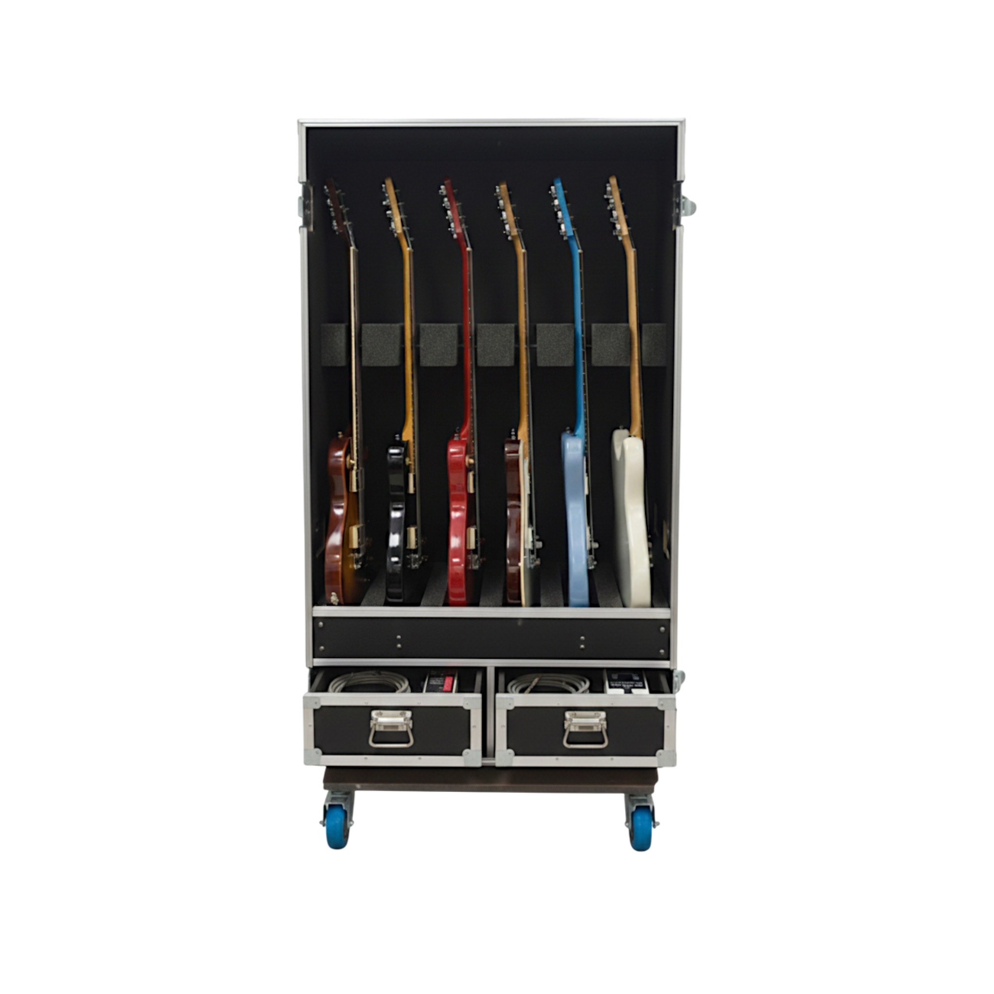Guitar Vault ATA Road Case for 6 Electric Guitars with 2 Drawers