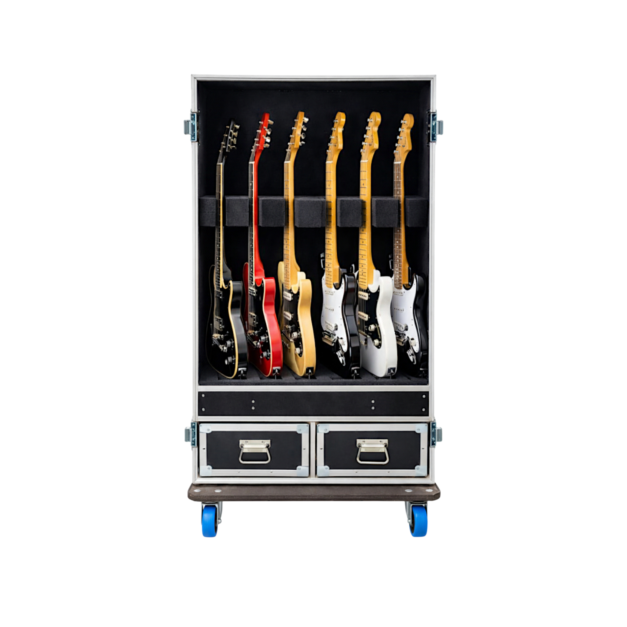 Guitar Vault ATA Road Case for 6 Electric Guitars with 2 Drawers