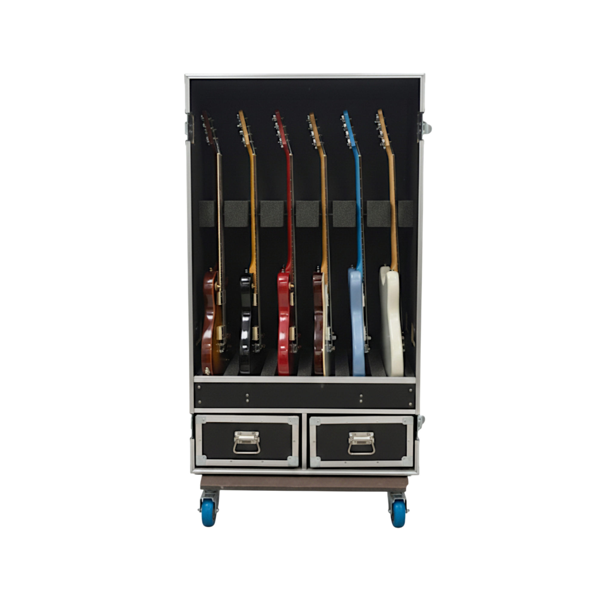 Guitar Vault ATA Road Case for 6 Electric Guitars with 2 Drawers