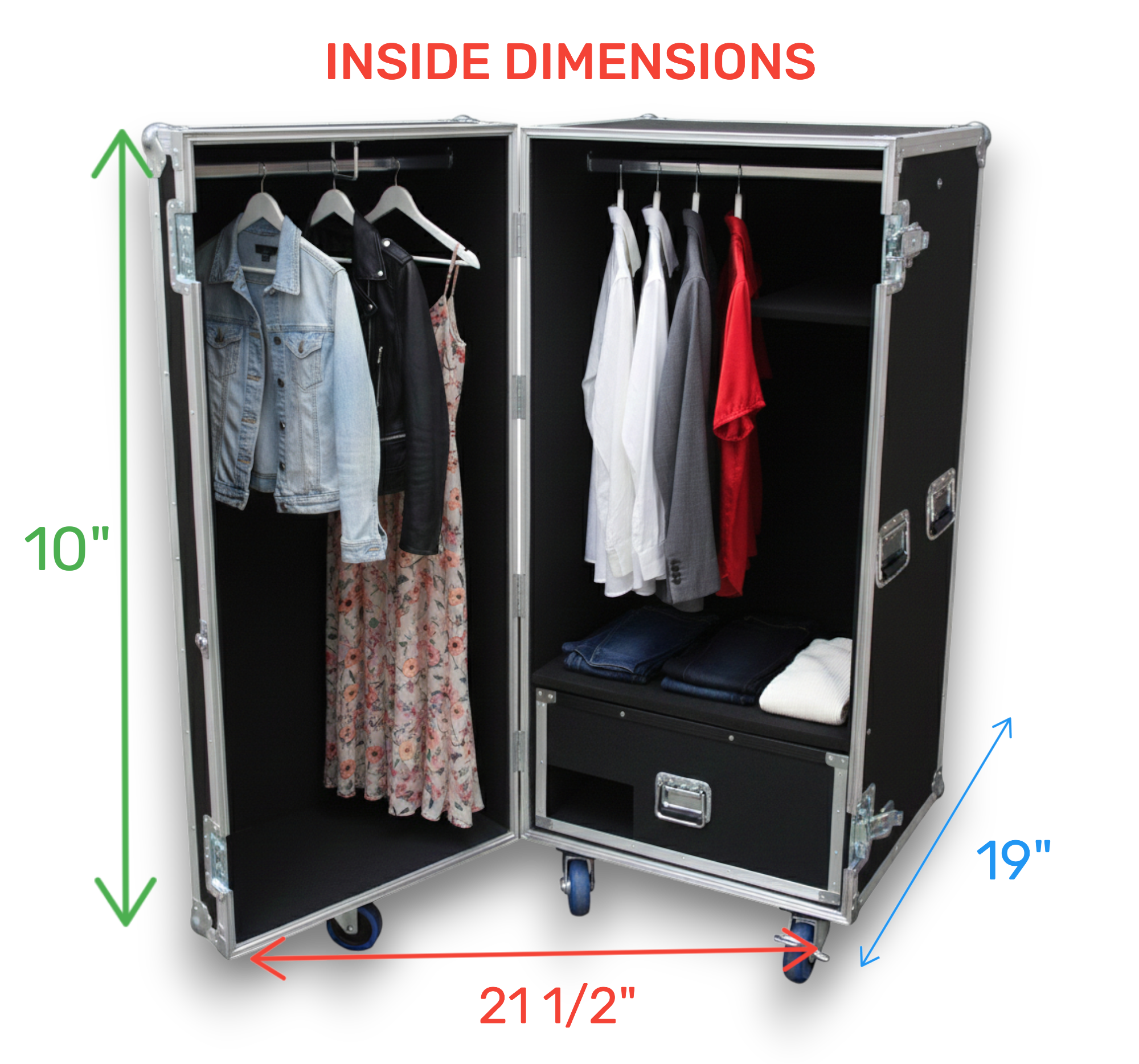 Heavy Duty ATA Wardrobe Case 3/8" Plywood | Single-Sided