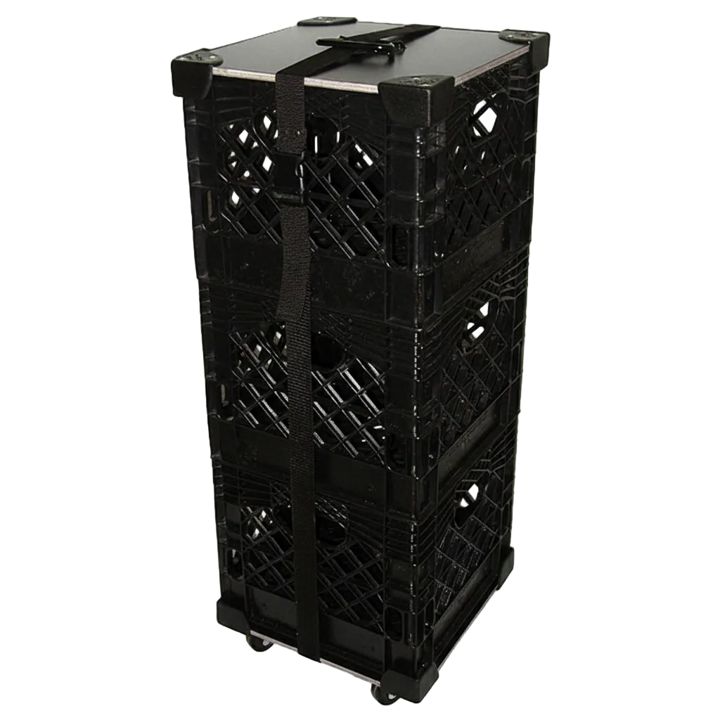 Heavy Duty HDPE Stackable Rolling 3-Crate Set