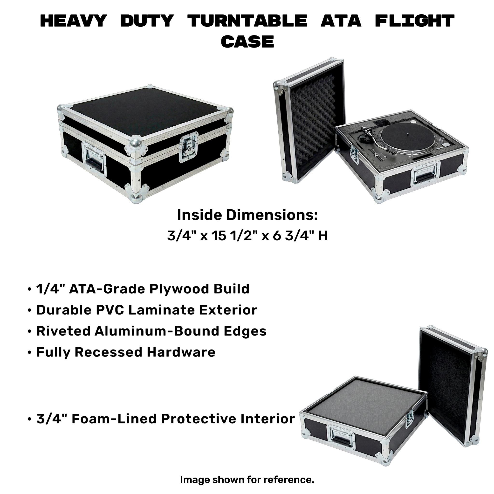 Heavy Duty Turntable ATA Flight Case – Foam Lined Protection