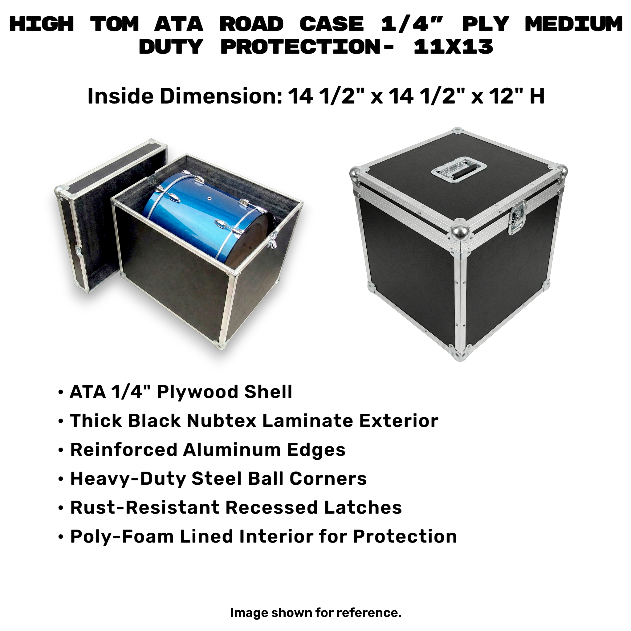 High Tom ATA Road Case 1/4" Ply Medium Duty Protection