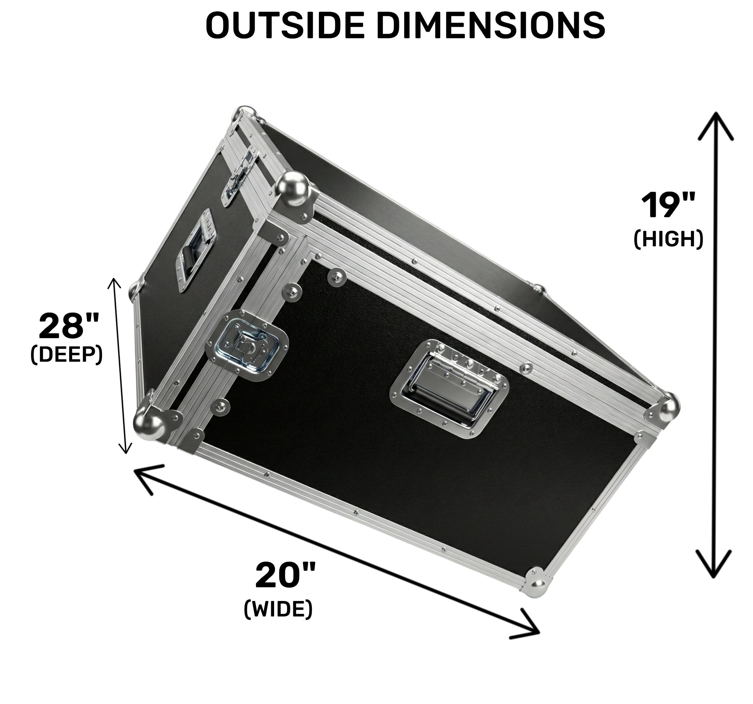 Medium Duty ATA Rack Mixer Case – 14U Top, 6U Bottom with Dolly Wheels