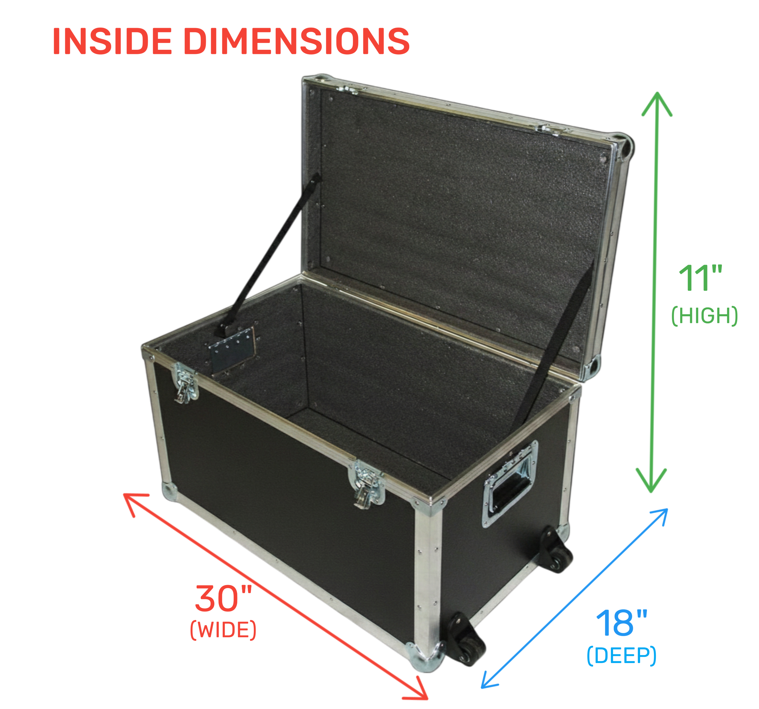 Medium Duty ATA Utility & Supply Trunk Cases w/ Dolly Wheels – 6 Sizes