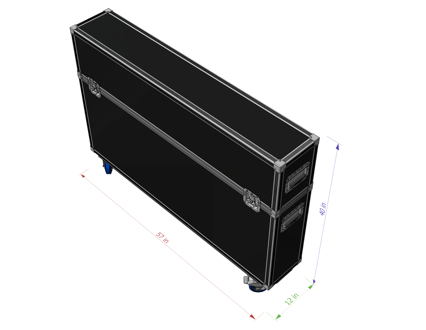 2-Screen 55" LCD/LED Fits 48"-60" TV ATA Case