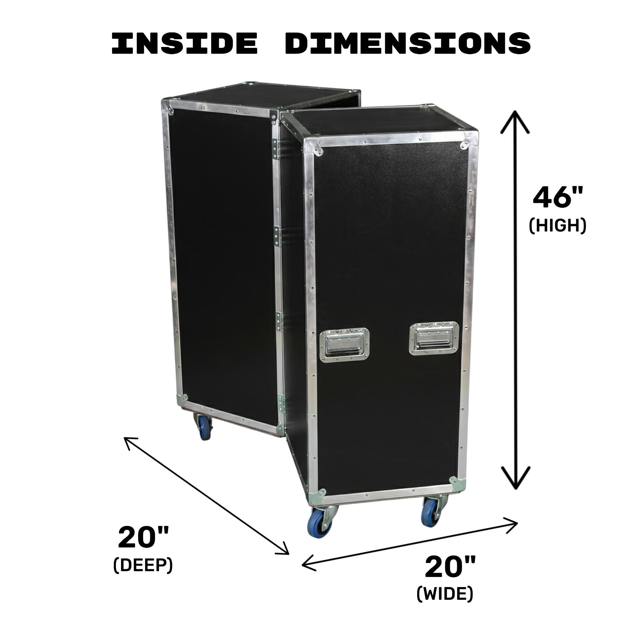 2-Sided Heavy Duty ATA Drum Case with Adjustable Shelves – 20x20x46