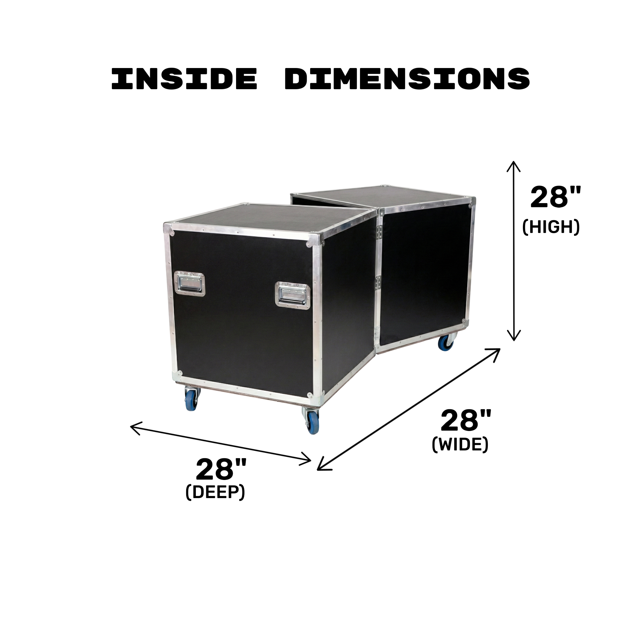 2-Sided Heavy Duty ATA Drum Case with Adjustable Shelves – 28x28x28
