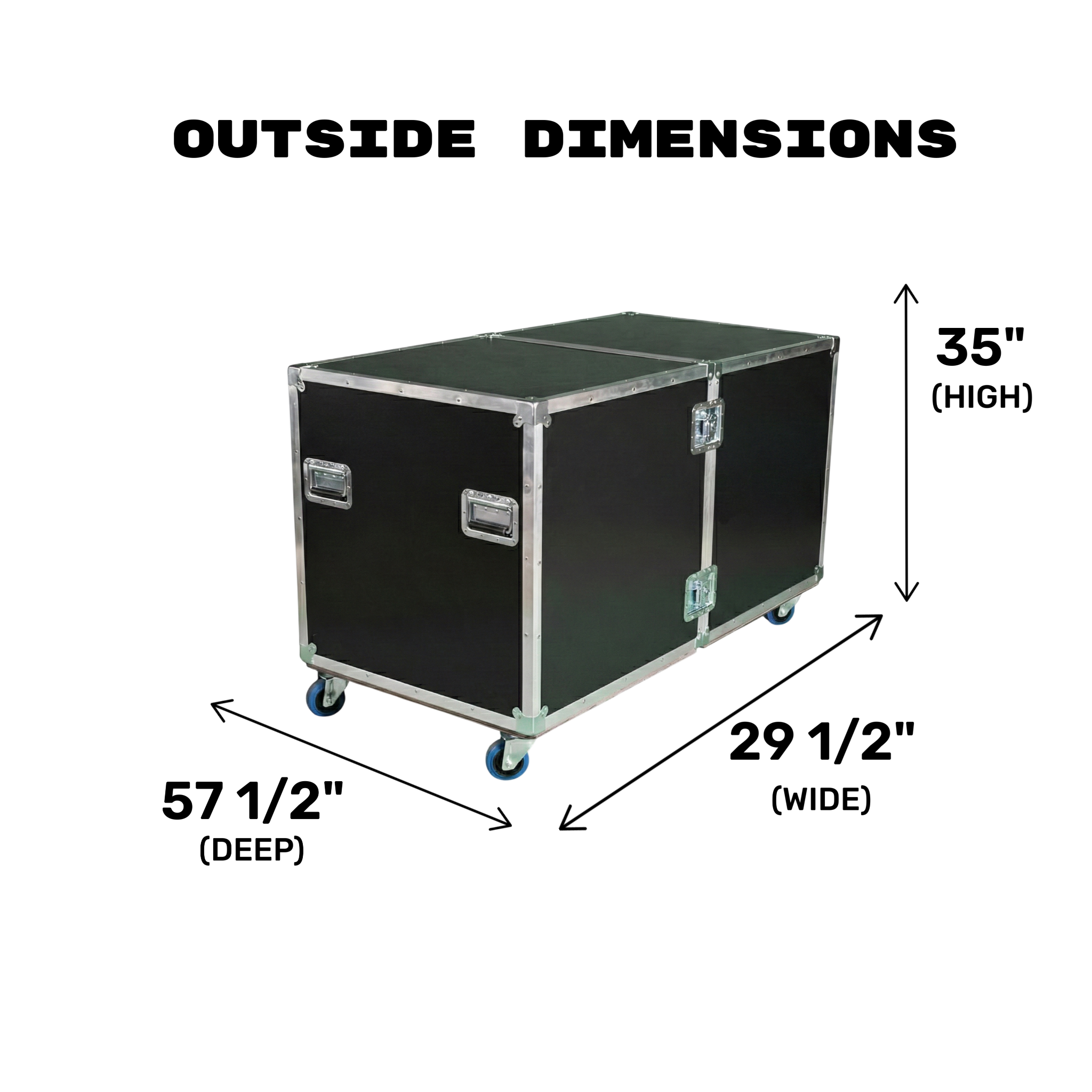 2-Sided Heavy Duty ATA Drum Case with Adjustable Shelves – 28x28x28