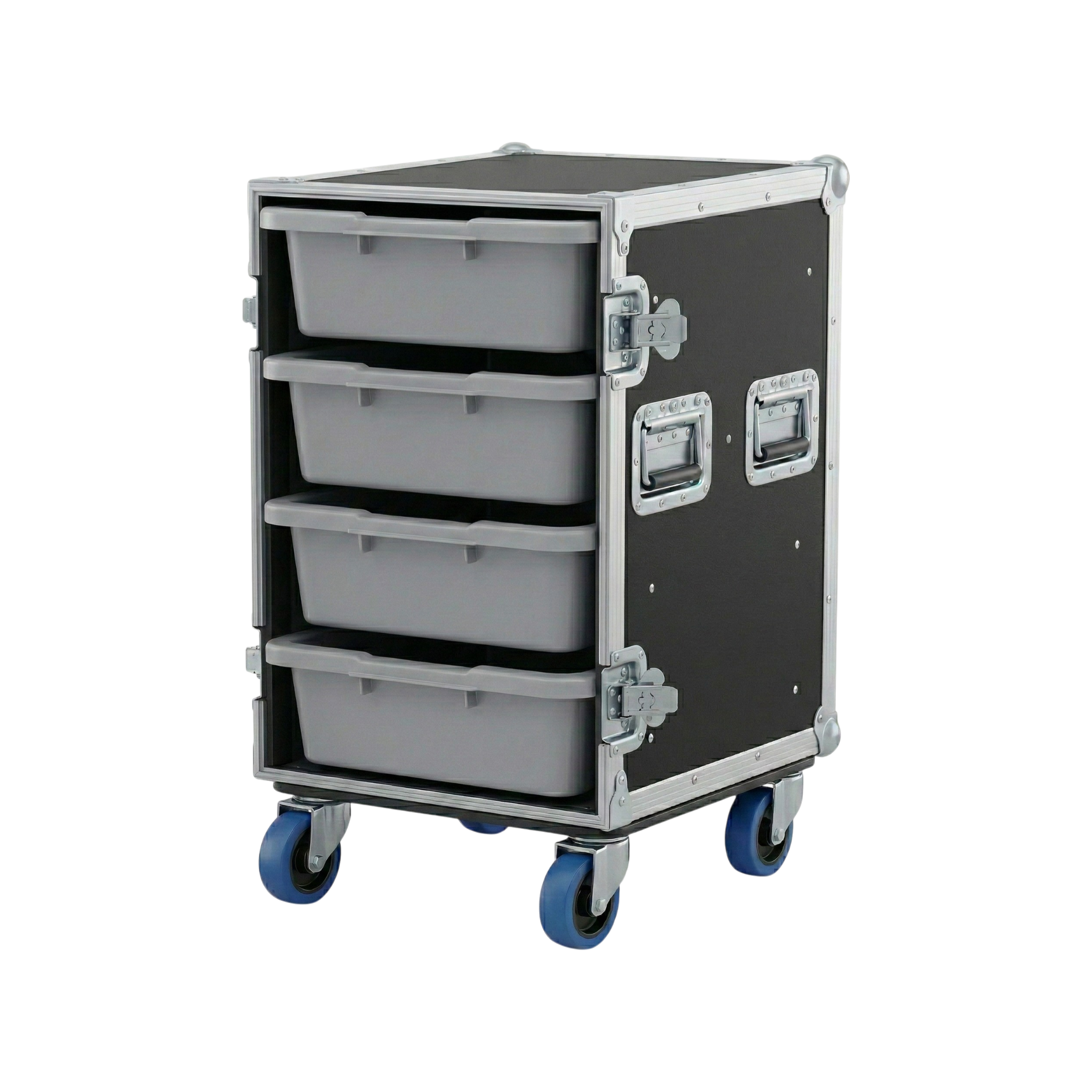 4 Large Tub Drawer ATA Case 3/8" Ply With Wheels