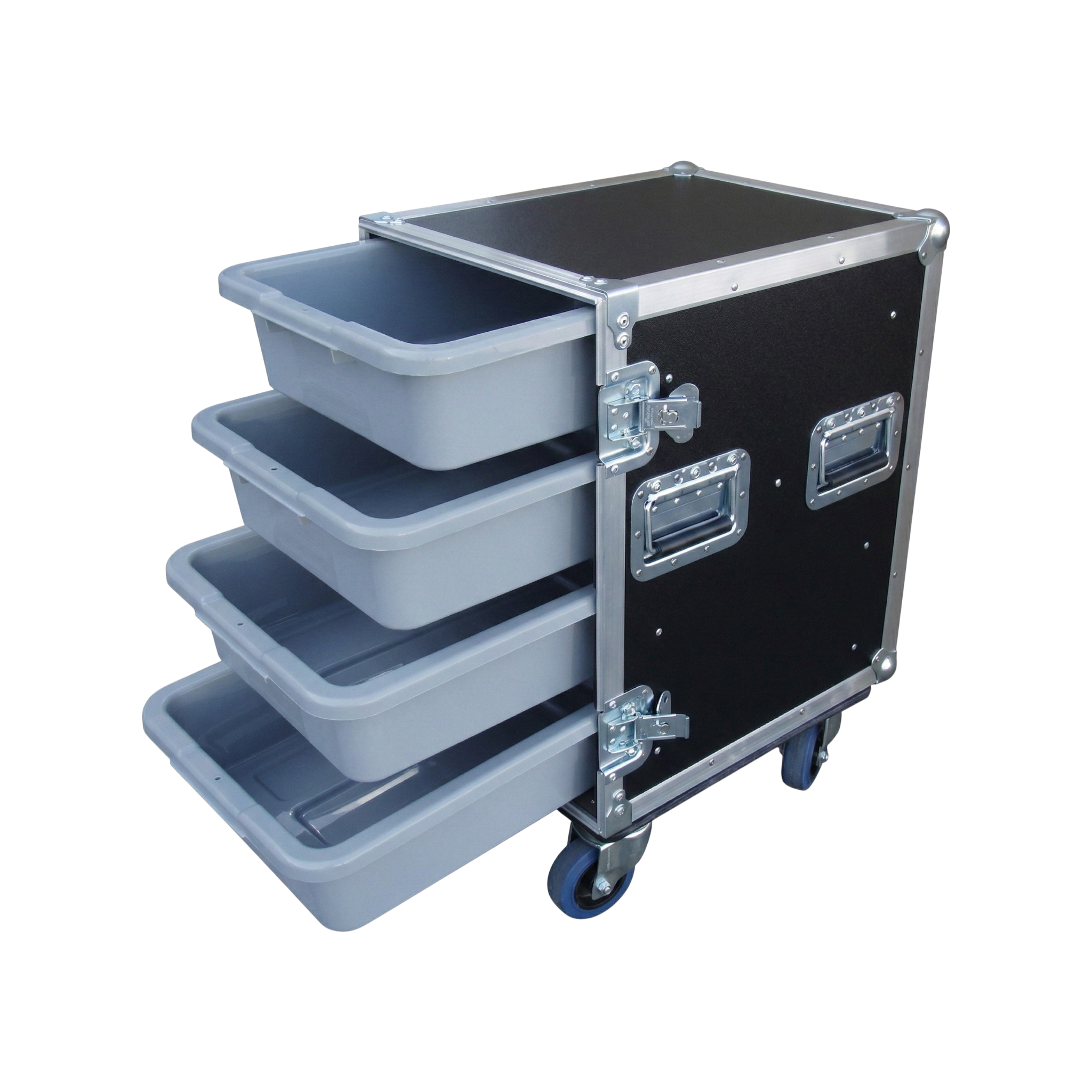 4 Small Tub Drawer ATA Case 3/8" Ply With Wheels