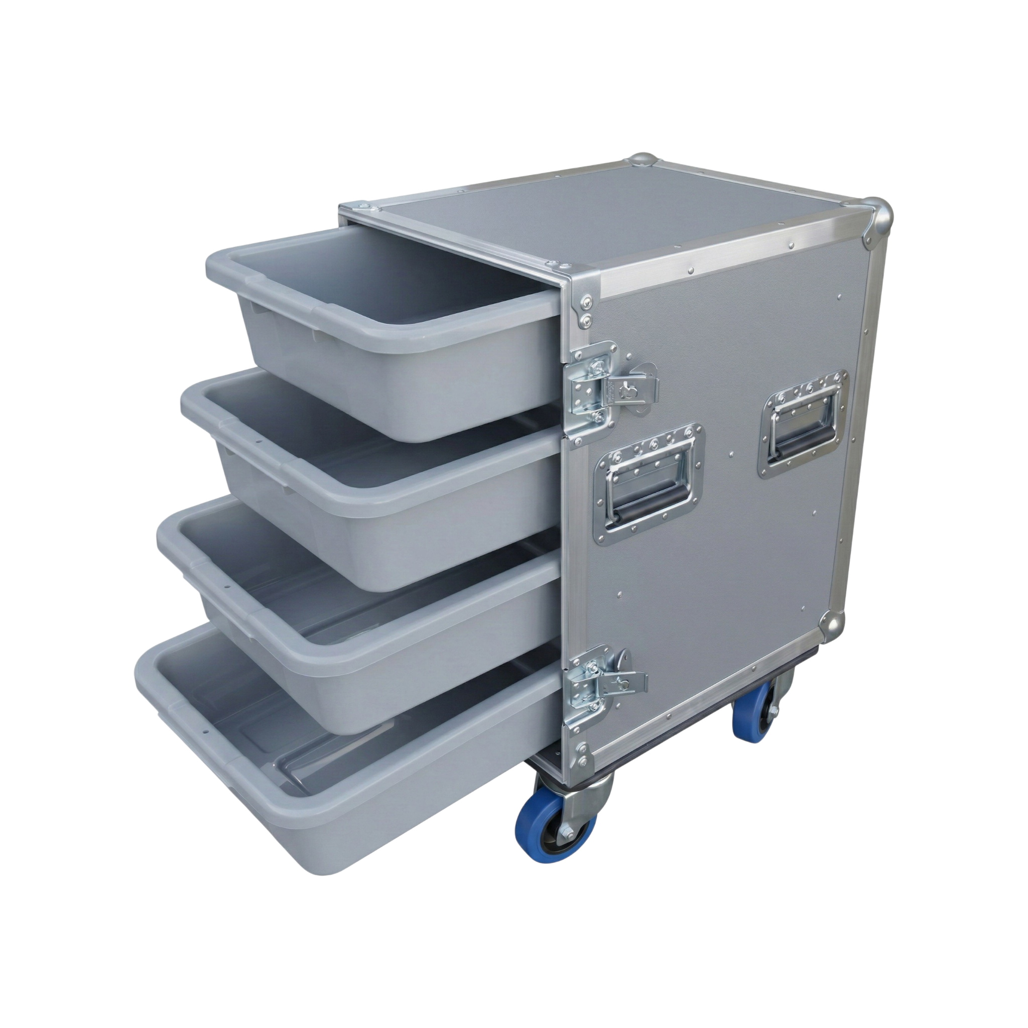 4 Small Tub Drawer ATA Case 3/8" Ply With Wheels