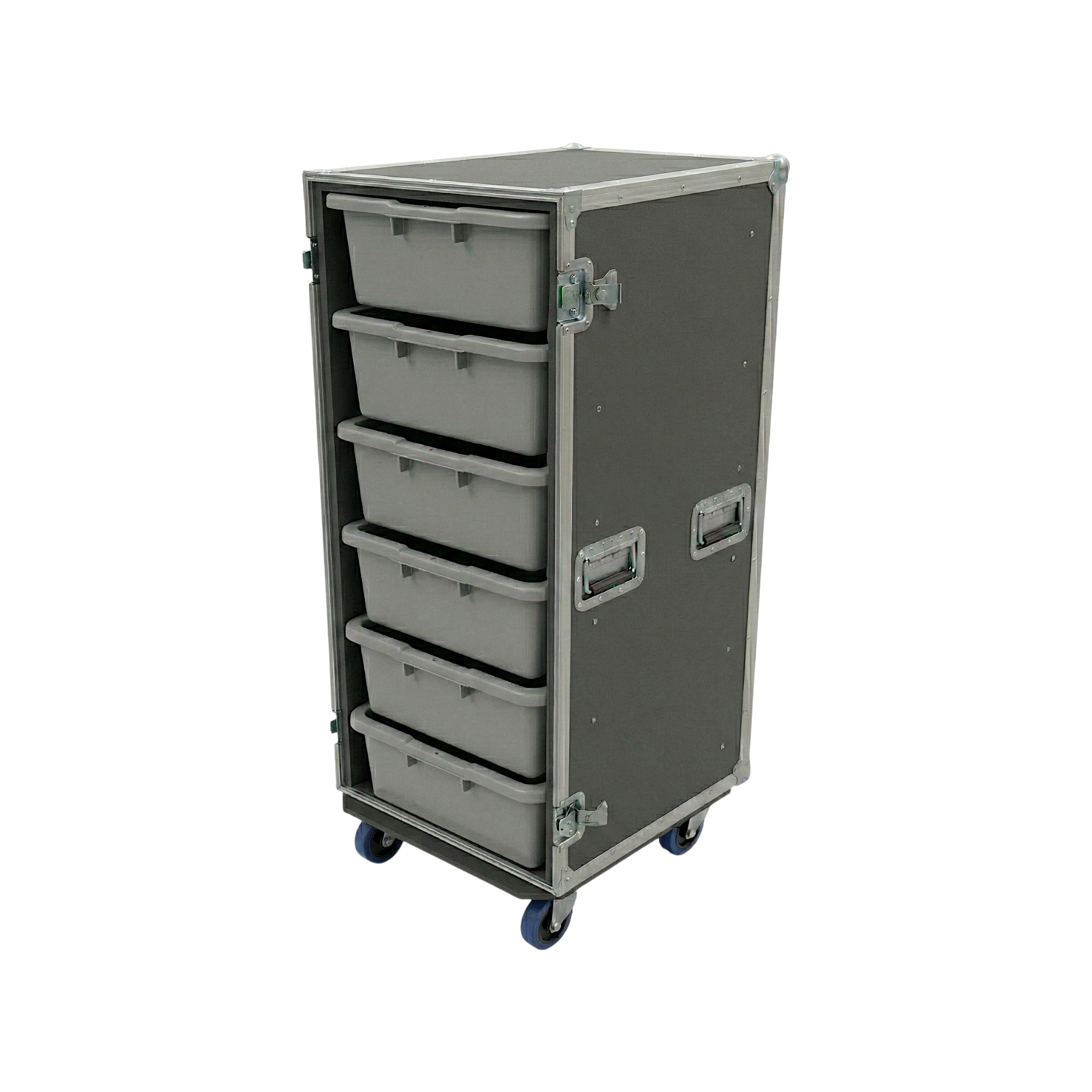 6 Large Tub Drawer ATA Case 3/8" Ply With Lid Table & Wheels