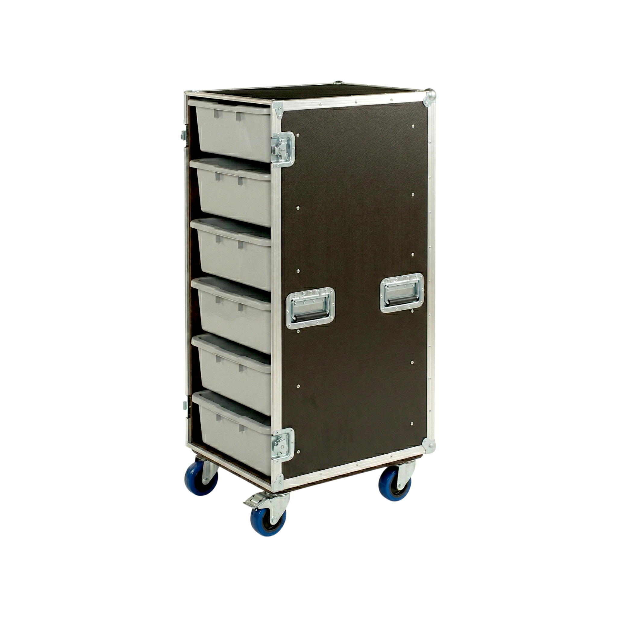 6 Large Tub Drawer ATA Case 3/8" Ply With Wheels