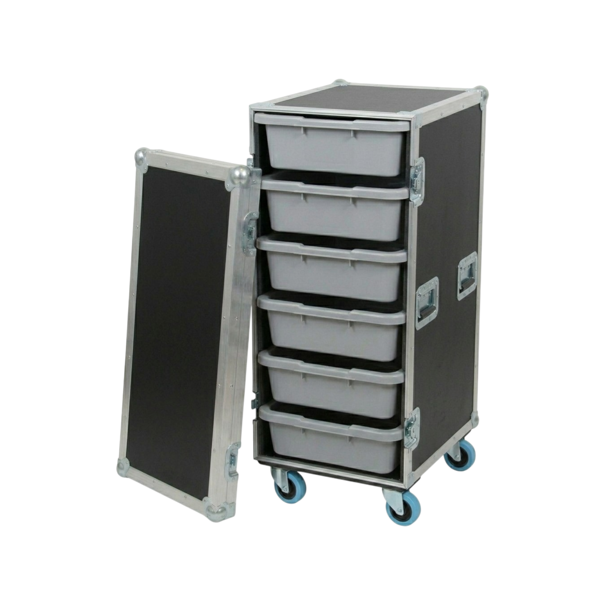 6 Small Tub Drawer ATA Case 3/8" Ply With Wheels